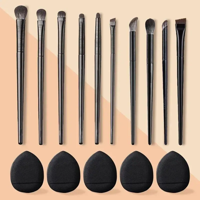 10-Piece Soft Bristle Eyeshadow Brush Set, Makeup Brushes, Includes Blending Brush, Concealer Brush, Blade Liner Brush, Perfect for Beginners & Professionals