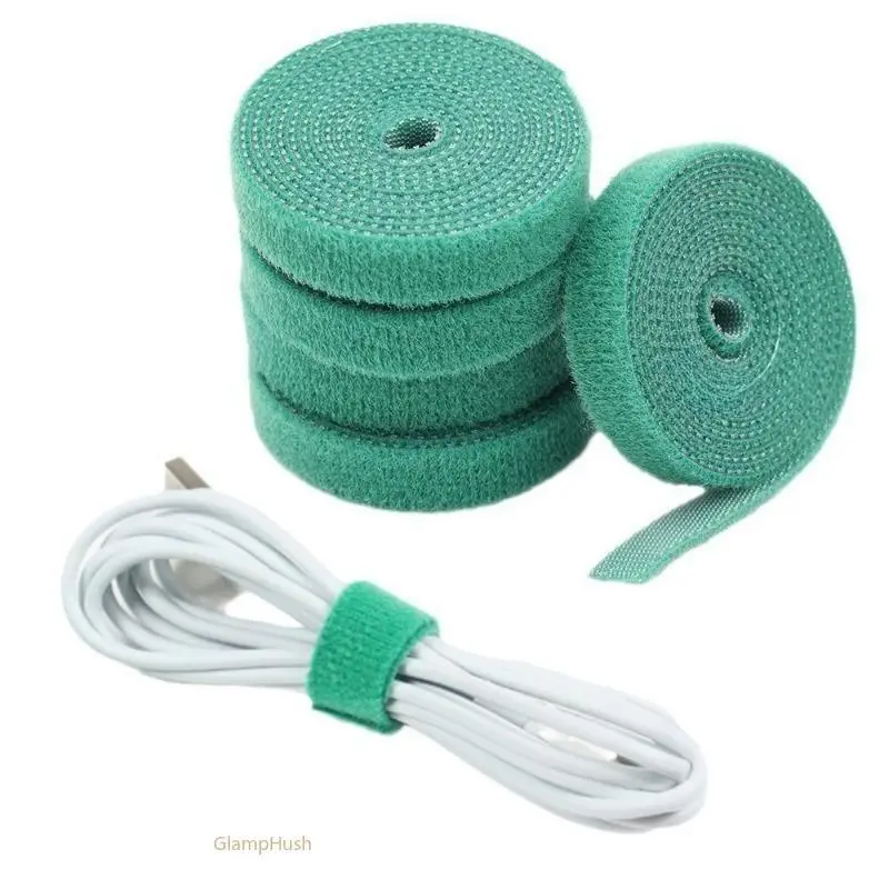 Reusable Green Hook-and-Loop Eco-Friendly Gardening Tape, Adjustable Self-Adhesive Soft Binding Strap, Weatherproof Gentle Vine Support Tie, Custom Cut to Any Length, Cost-Effective Cost-Saving for Indoor Houseplants Outdoor Backyard Use