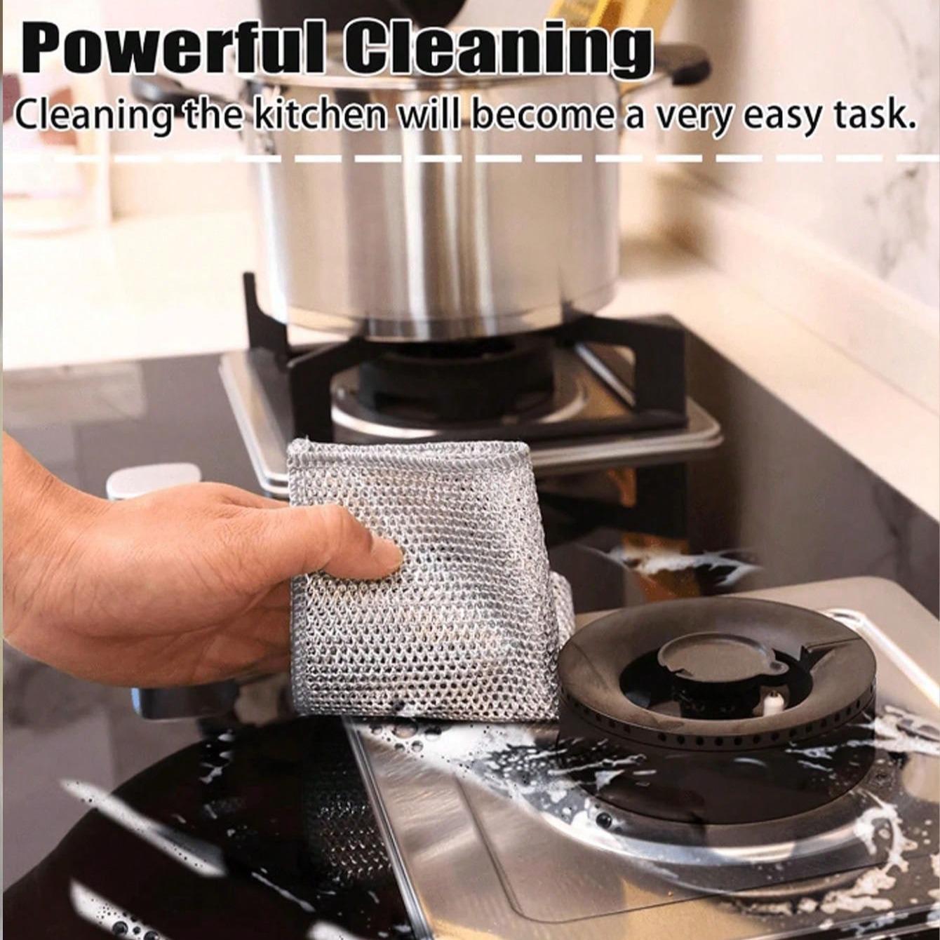 Iron Wire Sponge Cloth, 5/10/20/30/50pcs/set Scratch-free Dish Cleaning Cloth, Multi-purpose Dish Scrubber, Easy To Rinse and Reusable Cleaning Cloth for Kitchen Sink, Home Decor, Dishwashing Sponge, Kitchen Cleaning Supplies