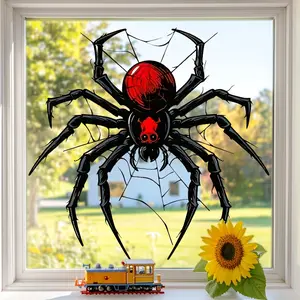 Halloween Widow Spider Static Window Sticker, Window Decal, Funny Horror Decorative Glass Sticker, Waterproof Removable, Home & Shop Display