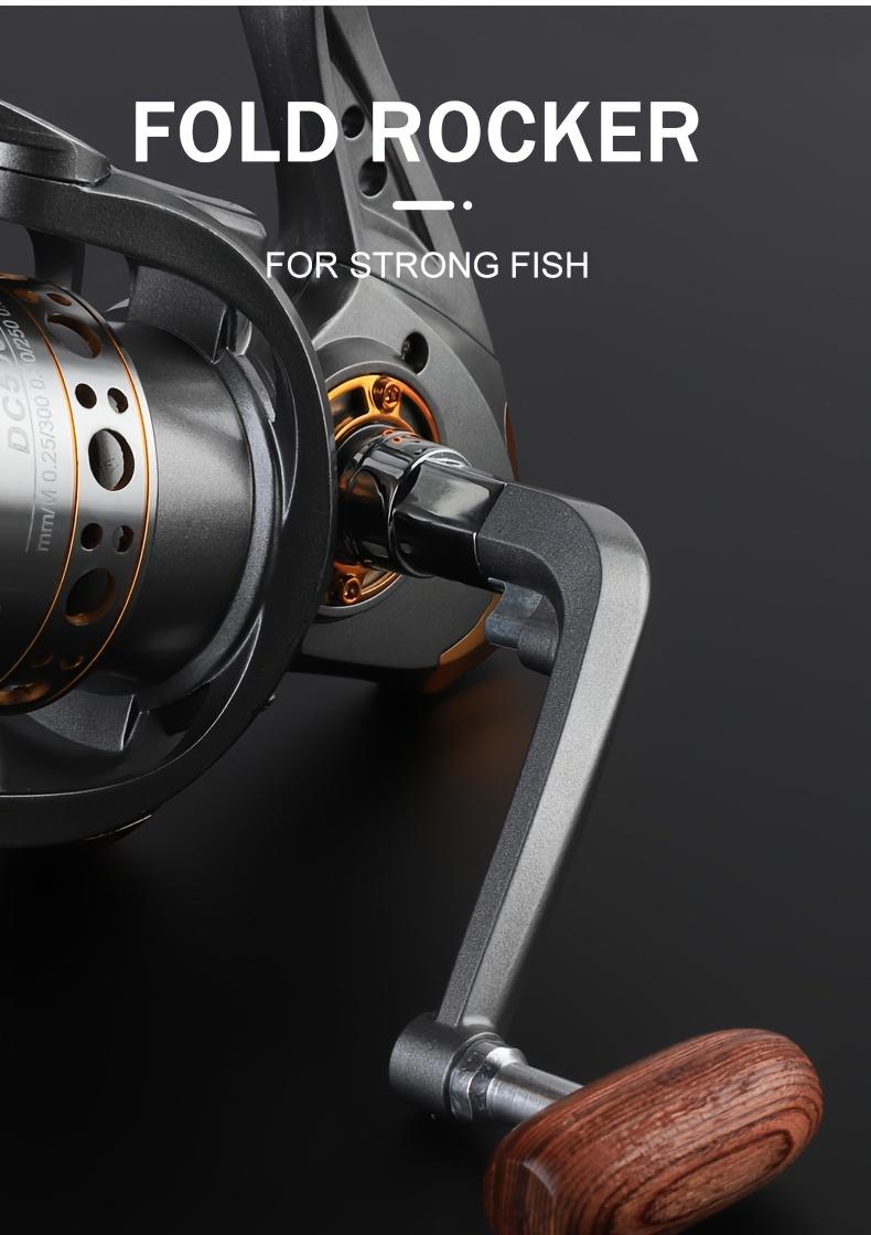 Spinning Fishing Reel Made of Aluminum Alloy with a Gear Ratio of 5.2:1, Suitable for DC 1000-7000 Series, Featuring a Maximum Drag of 26LB, Designed for Both Freshwater And Saltwater Use