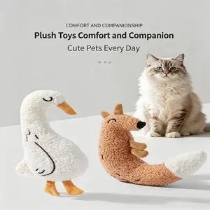 Two-In-One Pet Comfort Toy Set, Catnip Duck + Fox Plush Doll, Dental Cleaning Chew Toy, Training & Hugging Companion for Cats and Dogs