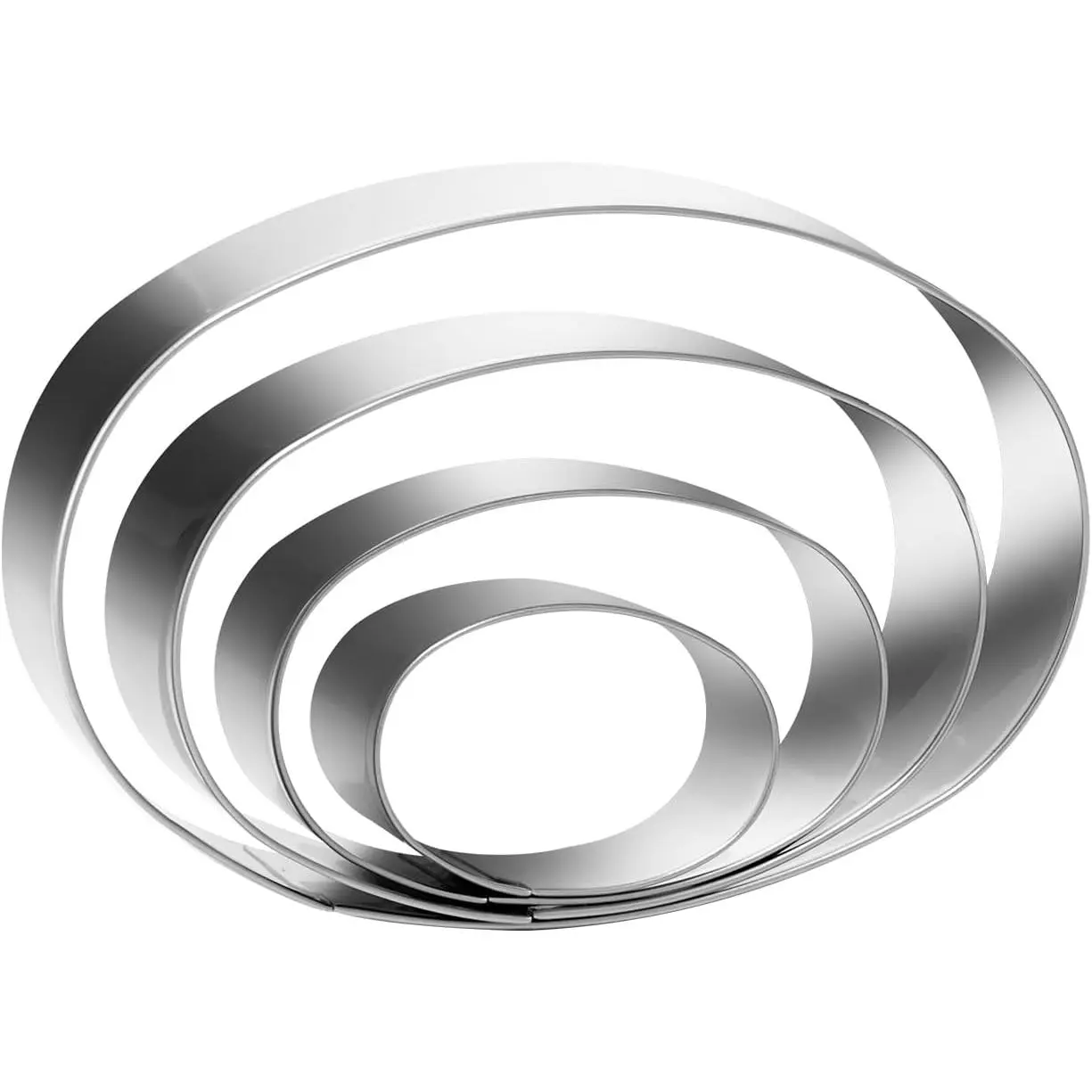 Oval Cookie  Set Large - 5 Inch, 4 Inch, 3 Inch, 2 Inch - Geometric Cookie Cutters Shapes Molds - Stainless Steel Homemade Oval Biscuit  …