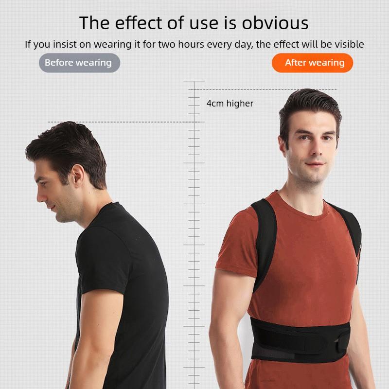 Unisex Posture Corrector Belt for Men & Women, Adjustable Back Shoulder Support with Stable Support Plates, Upper Back Straightener for Posture Shaping & Daily Wear