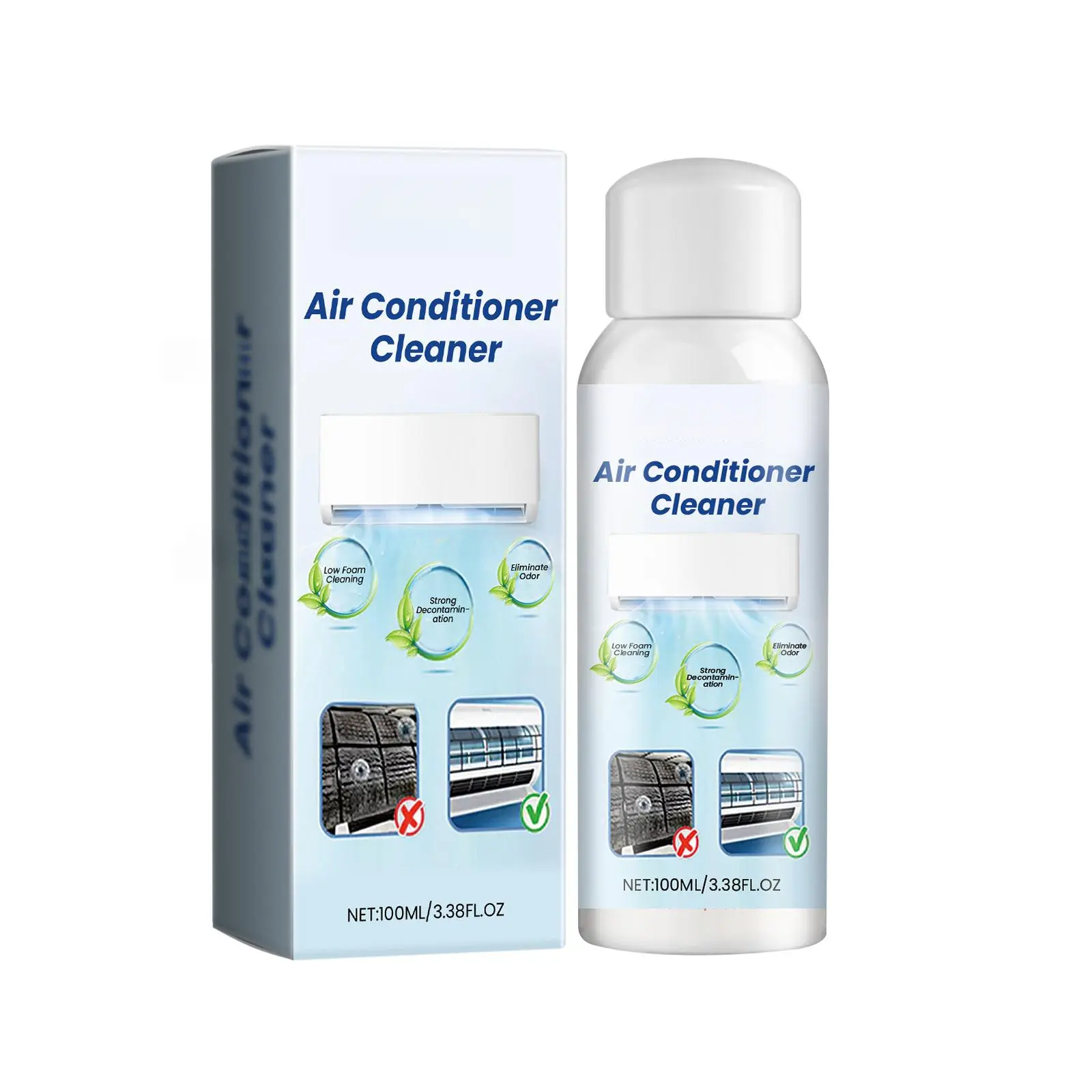 Foam Air Conditioner Cleaner Spray - AC Coil & Filter Maintenance, Quick Evaporation, Nano-Pine Formula, All-Purpose Home Cleaner for Indoor Units, Toilet, Glass, Cloth Care