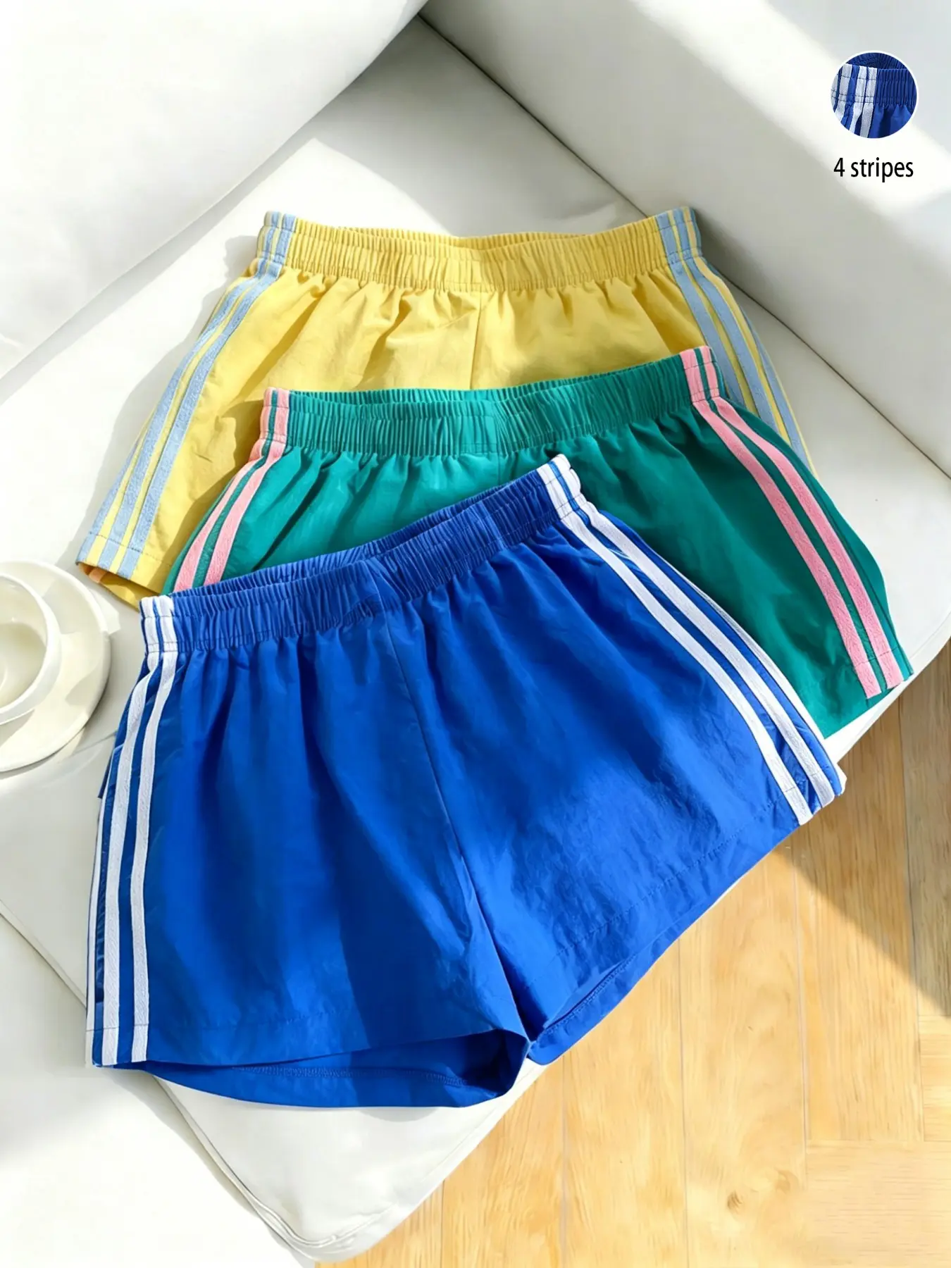3-Pack Women's Lightweight Sporty Athleisure Shorts, Athletic Shorts Casual, Elastic Waist, Loose-Fit, Summer Home Workout, Casual Style, Thin Fabric, Unlined