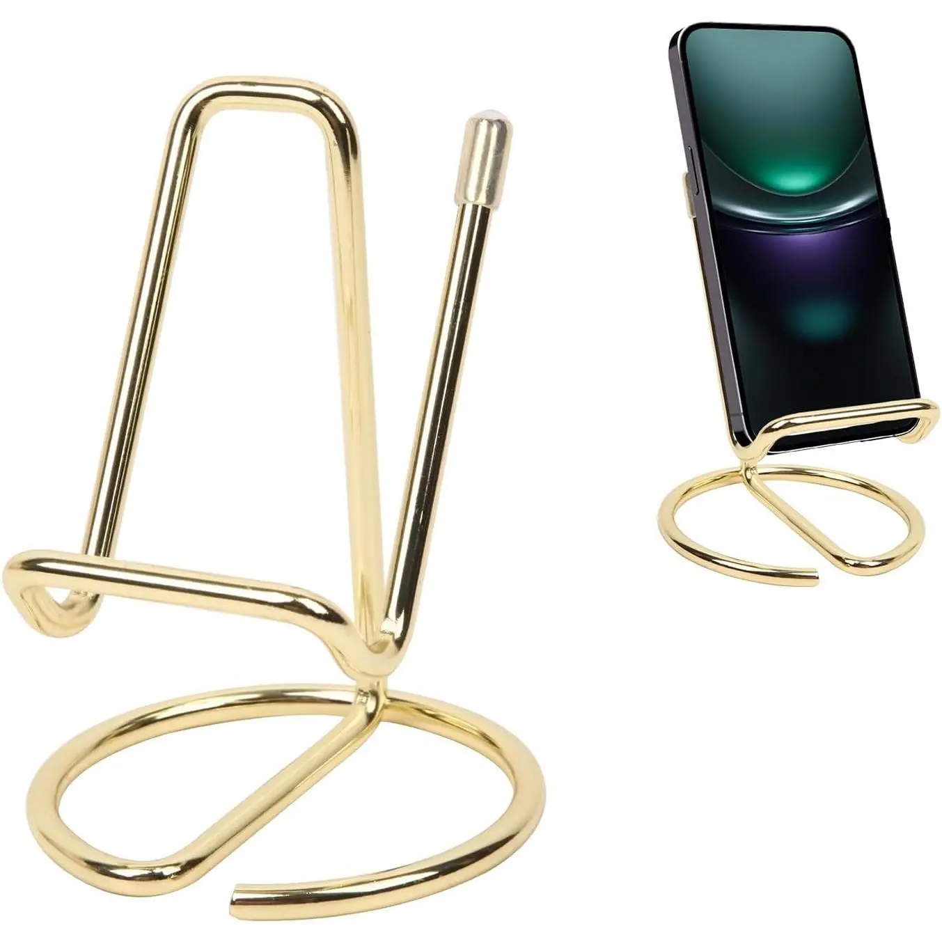 Phone Stand for Desk, Sturdy Metal -Plated Phone Stand for Office Desk, Hands-Free Phone  Holder for Phone Calling and Watching Videos