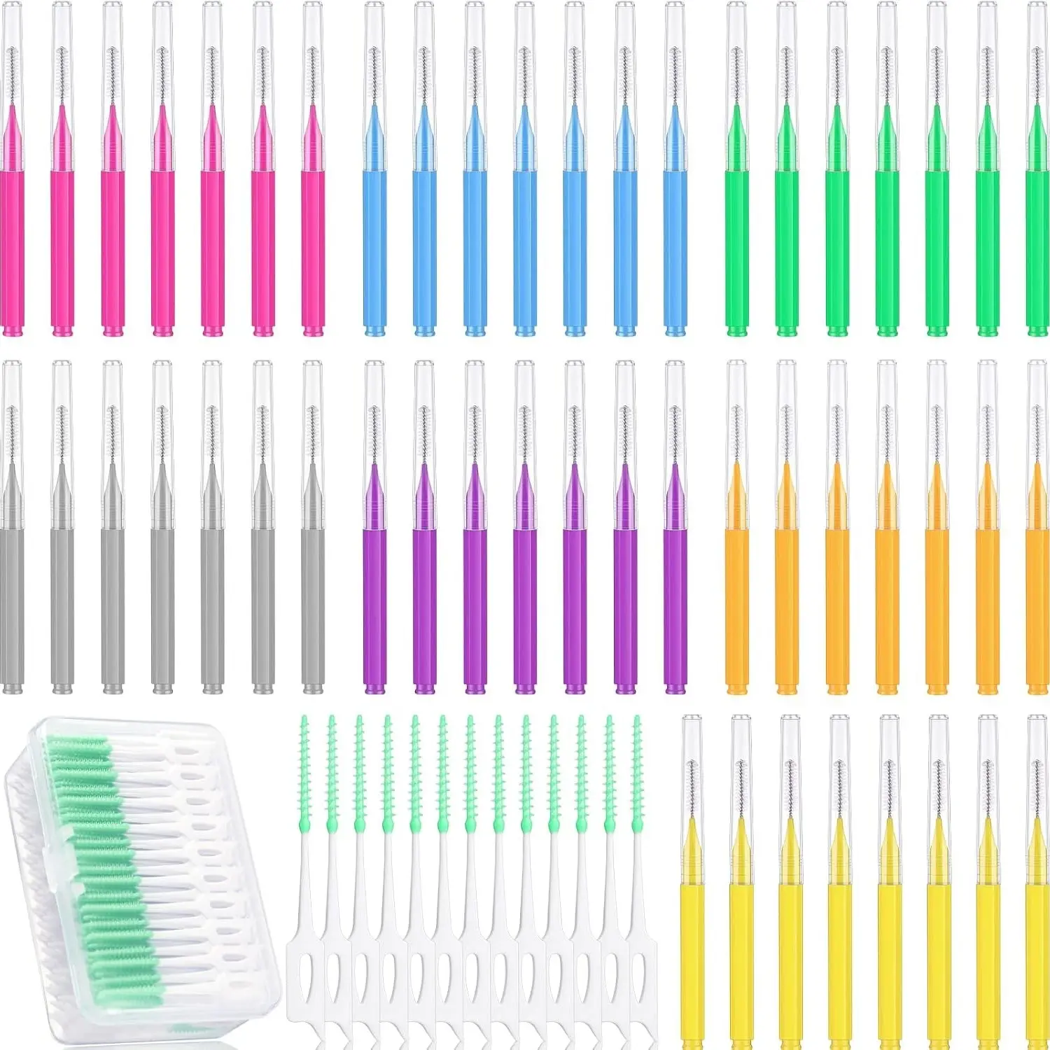 250 Pcs Disposable Interdental Brush for Braces, Lovely Colors | Braces Flossers, Dental Picks, Toothpicks, Teeth Cleaning Soft Oral Hygiene FlossersGift