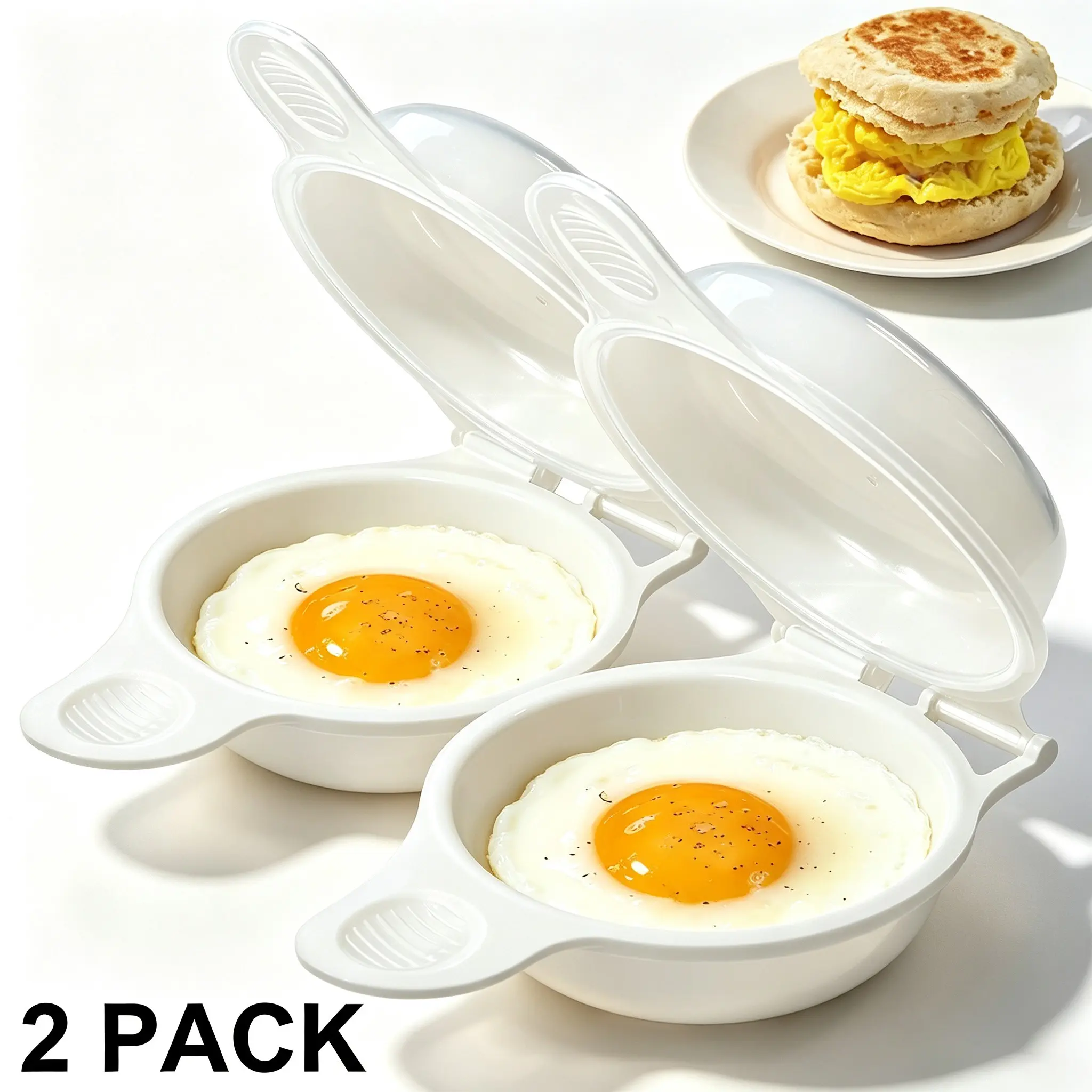 Microwave Egg Cooker, Egg Poacher, Microwave Egg Muffin Breakfast Sandwich Cooker, Make Egg in 1 Minute, Easy Scrambled Omelet Maker & Breakfast Cookware, Quick and Convenient Egg Cooking Solution