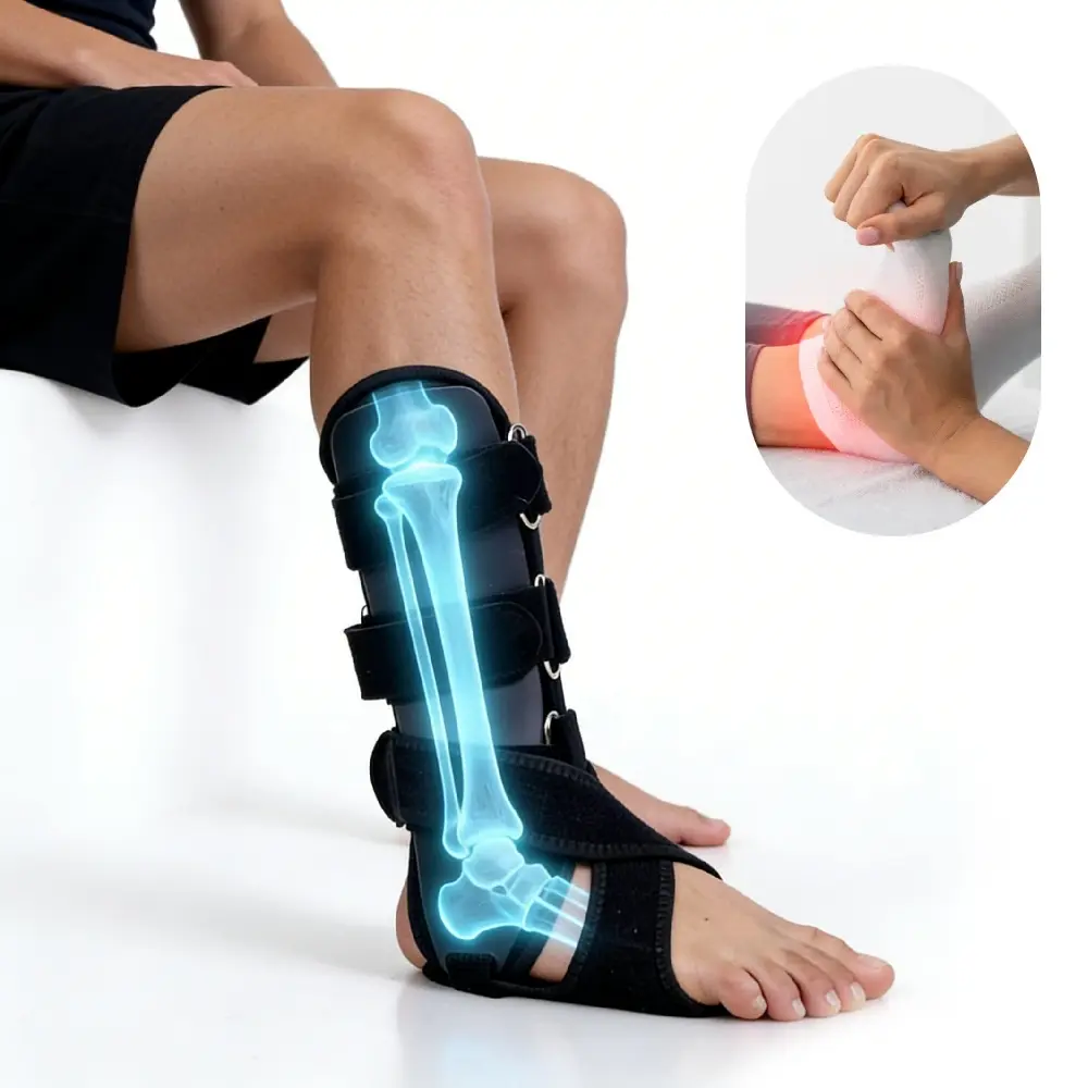 1PCS Drop Foot Brace Adjustable AFO Ankle Brace for Walking & Stroke Recovery, Ankle Stabilizer, Breathable Material for Ankle and Foot Support, Comfortable Design