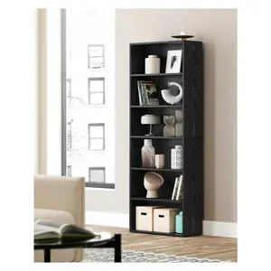 Bookshelf, 6-Tier Bookcase, Book Shelf Furniture, Open Storage Shelves, Room Decor, For Living Room, Home Office, Dinning Room,  9.4 X 23.6 X 63.3 Inches, Black
