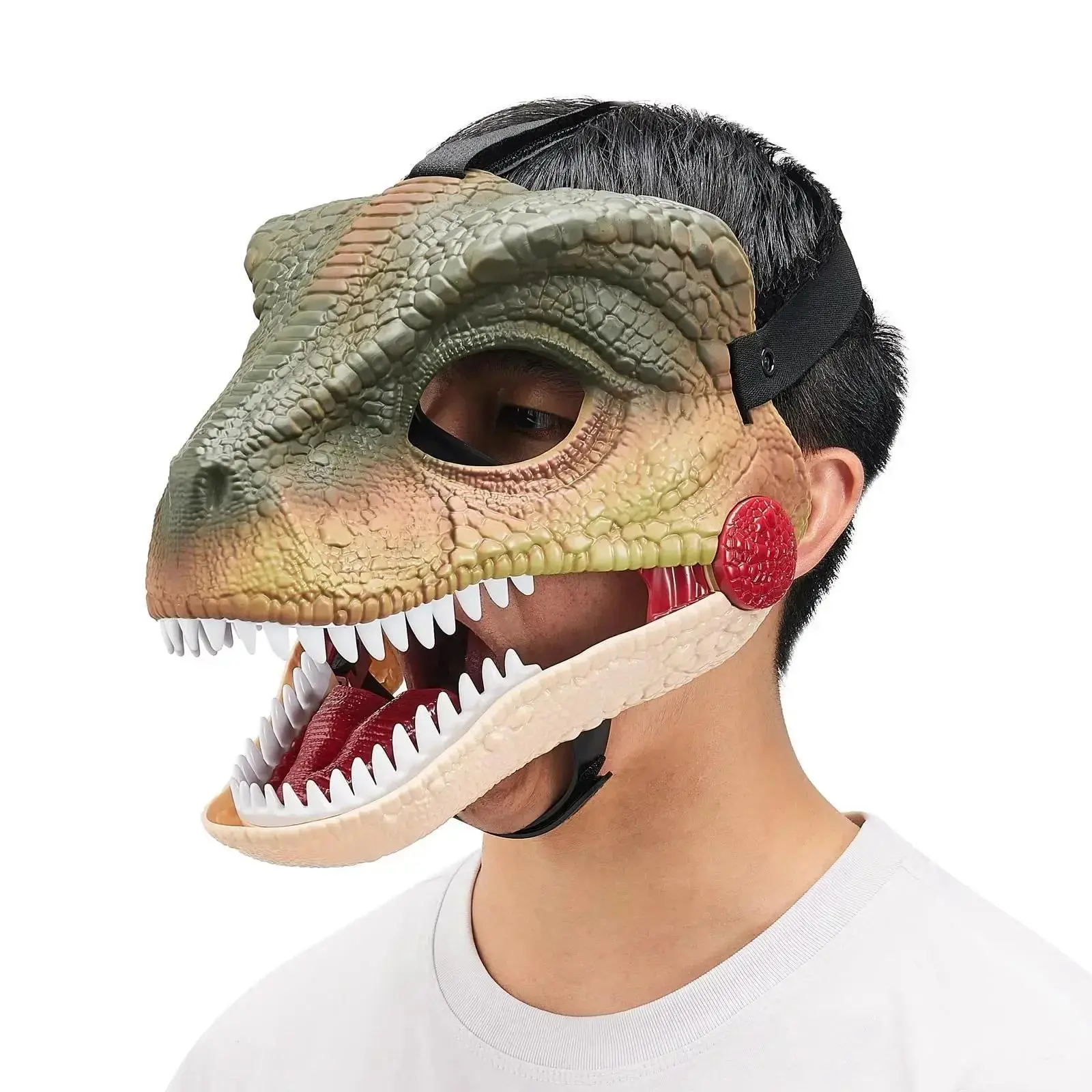Funny Dinosaur Mask Dino Mask Moving Jaw Halloween Mask Realistic Dinosaur Head Face Movable Mouth Party Cosplay Props