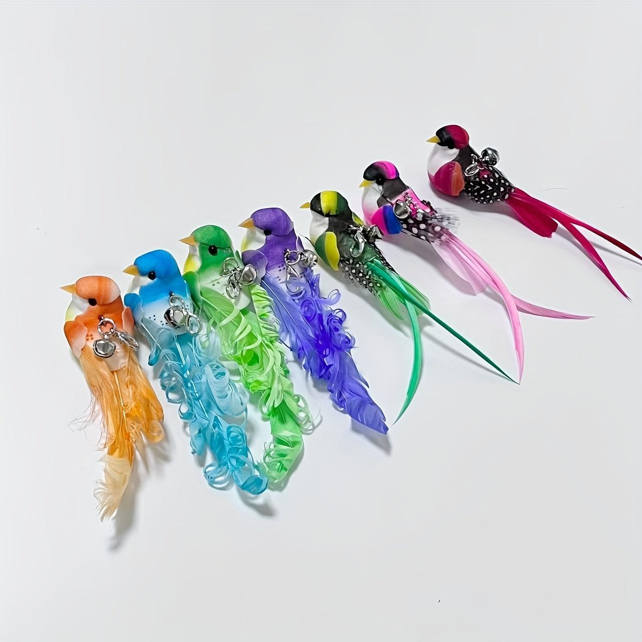 2pcs/3pcs Bird Toy for Cats, Artificial Feathers Cat Toys, Bird Cat Wand Replacement Heads, Cat Wand Toys, No Batteries Needed, Durable Replacement Heds for Wands, Bird Cat Toy for Indoor Kitten Exercise