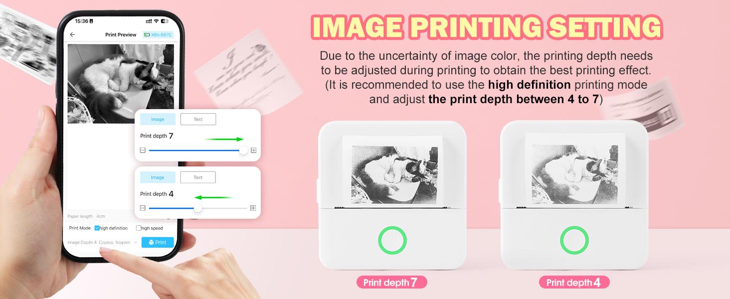 Print Pods Mini Printer, Thermal Inkless Sticker Maker With 10 Rolls Printing Paper, Pocket Printpod For Phone, Portable Printer For Notes, Flashcards, Journal, DIY, Compatible With iOS & Android