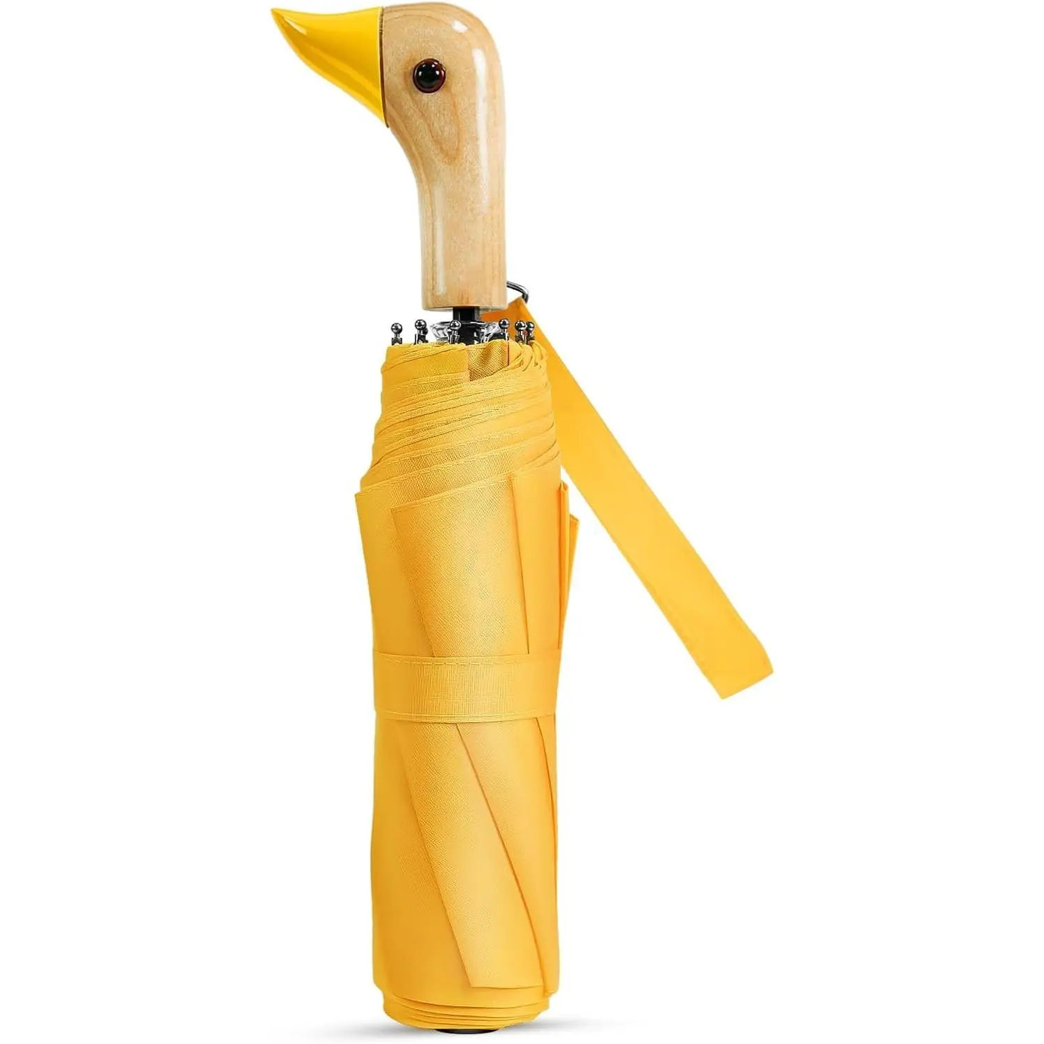 Cute Duck Handle Umbrella - Compact Travel Yellow Duck Head Umbrella for Adults and Girls