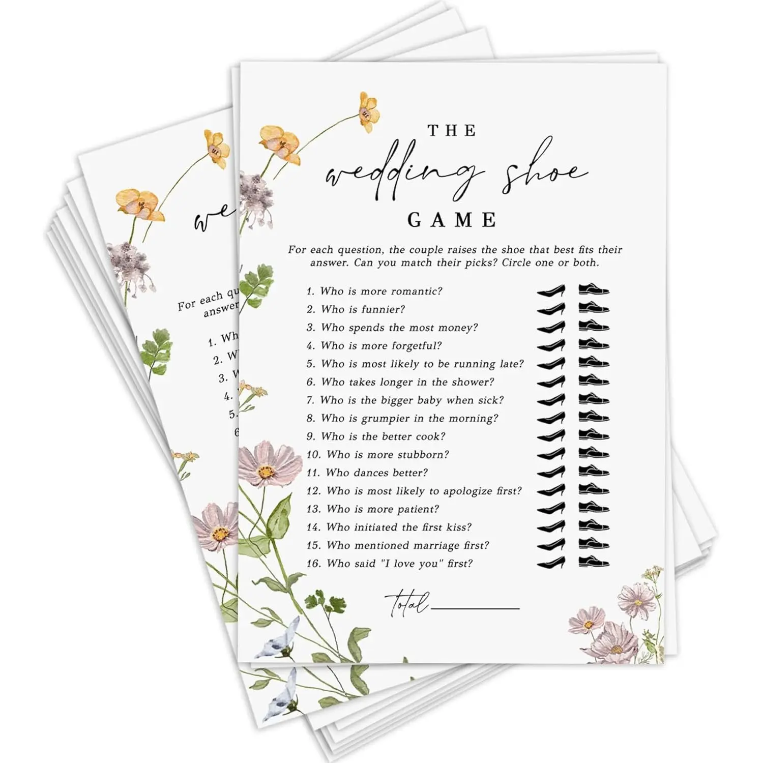 Wedding Shoe Game, Fun Bride Party Shoe Game, Engagement Party Game, Floral Pattern, Model Tk001, Perfect for Weddings and Parties