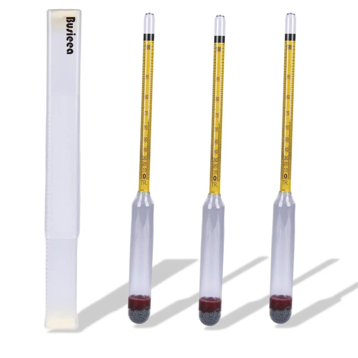 3Pcs Hydrometer Alcohol 0-200 Proof Tralle - Accurate, Easy-to-Use Alcohol Tester for Moonshine Distilling, Home Brewing & Liquor | Alcoholmeter for All Skill Levels