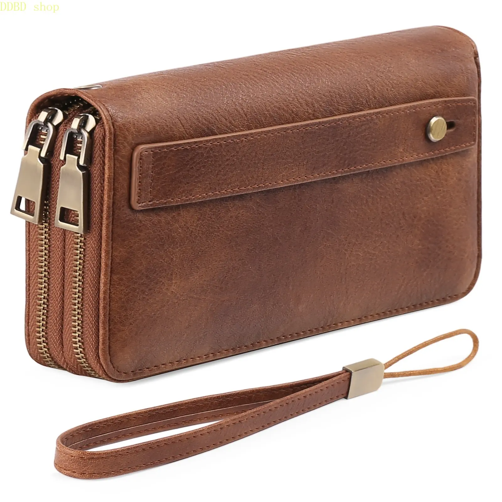 Women’s Long Double‑Zipper Wristlet Clutch, Soft Faux‑Leather Dual‑Layer Large‑Capacity Billfold Wallet, Portable Hand Purse, Ideal for Daily Errands, Night Out & Practical Holiday Gift for Ladies