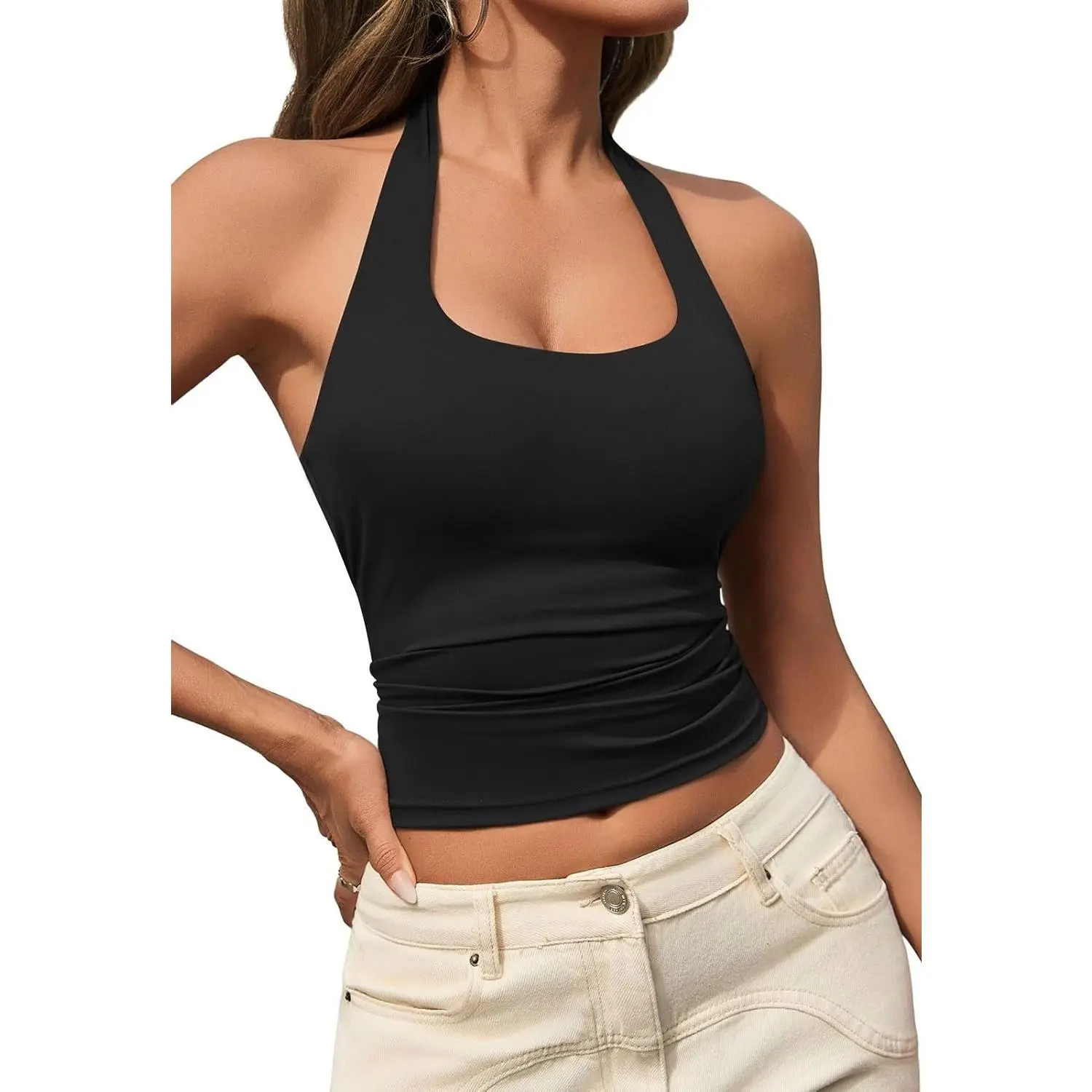 Women's Sexy Halter Neck Backless Sleeveless Tank Tops Summer 2026 Trendy Y2k Going Out Workout ShirtsGift