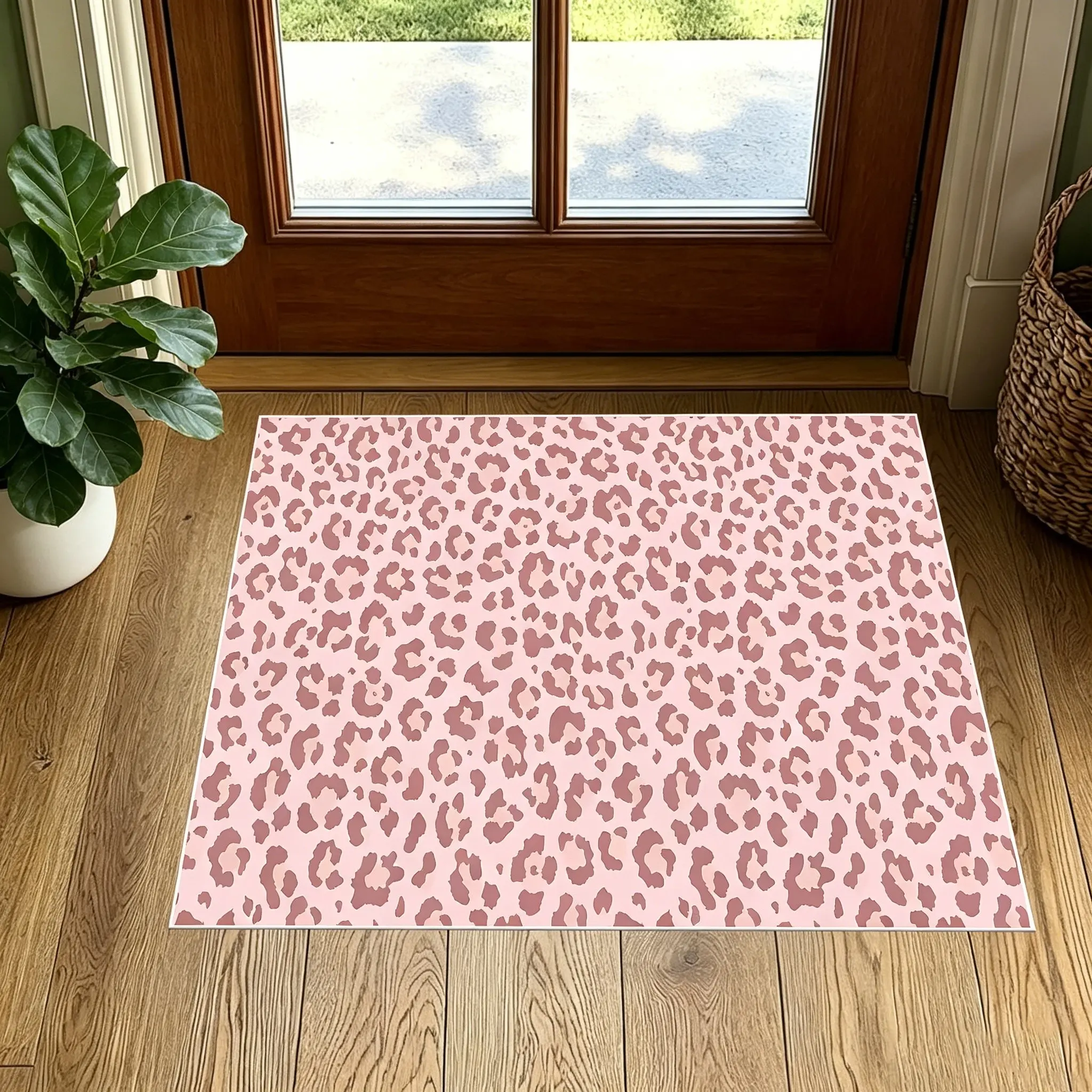 Soft Leopard Print Rug, Non-Slip Carpet, Comfortable Rectangular Mat for Living Room, Bedroom, Bathroom, Kitchen, Hallway