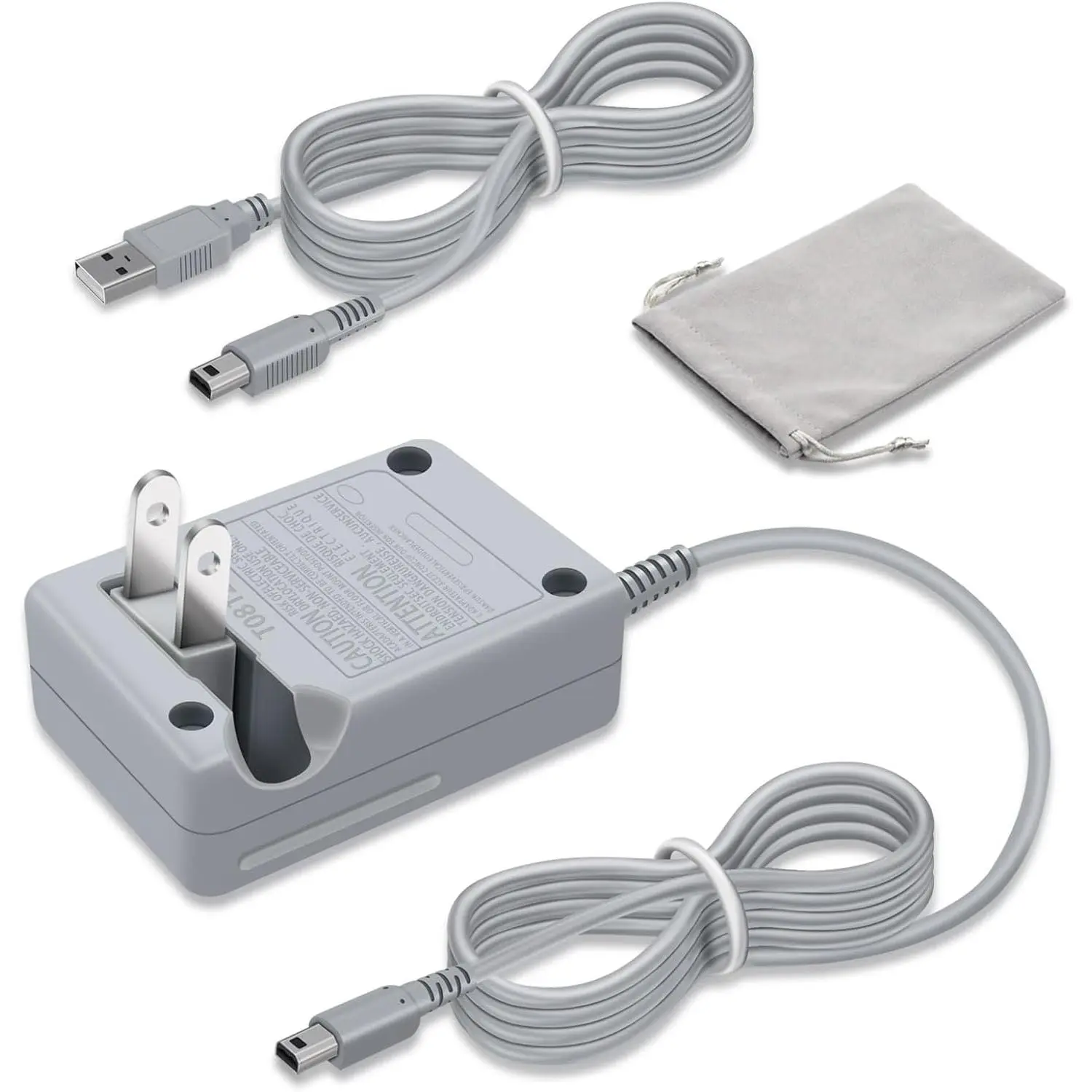 3DS Charger,  3DS Charger Compatible with  3DS/  3DS/ 2DS/ 2DS XL/DSi XL 100-240V Wall Plug Adapter - with   Power  Cord