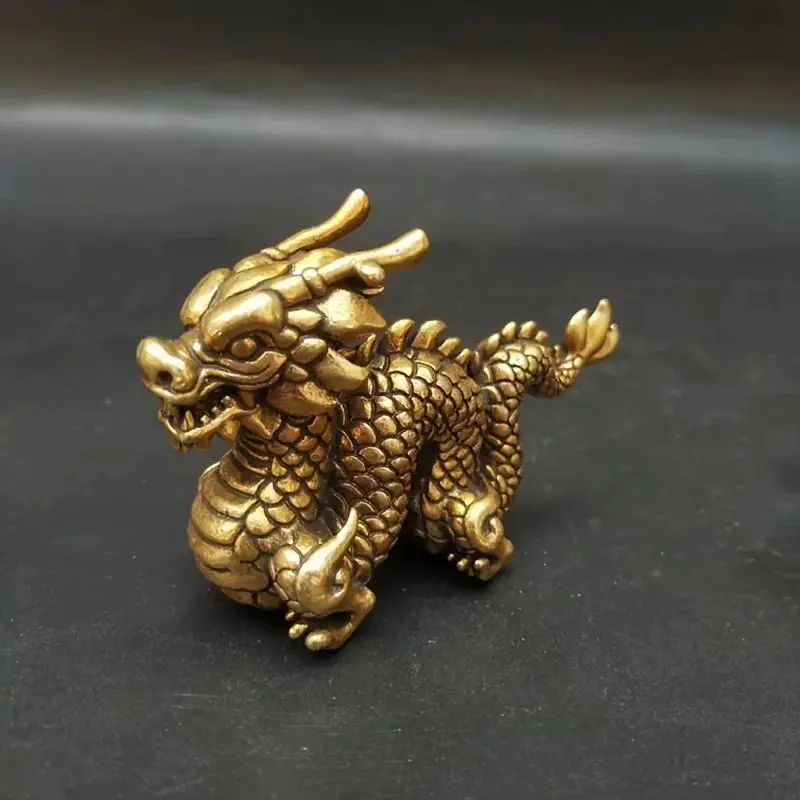 Handcrafted Vintage Brass Chinese Dragon Head Statue - Decorative Metal Traditional Hero Sculpture for Home, Office Decor & Holiday Use, Decorative Metal Statues, Dragon Head Statues