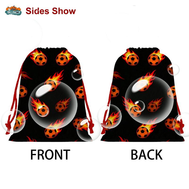 Short Plush Drawstring Dtorage Bag Football party decoration with football patterns (21) Jewelry storage bag, 130g short plush, candy storage bag Festivals, parties, weddings drawstring gift bag