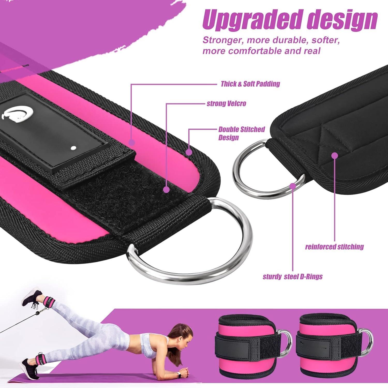 Ankle Strap for  Machine, Gym Ankle Cuff for Kickbacks,  Extensions, Glute Workouts, Booty  Abductors Exercise for Women and Men