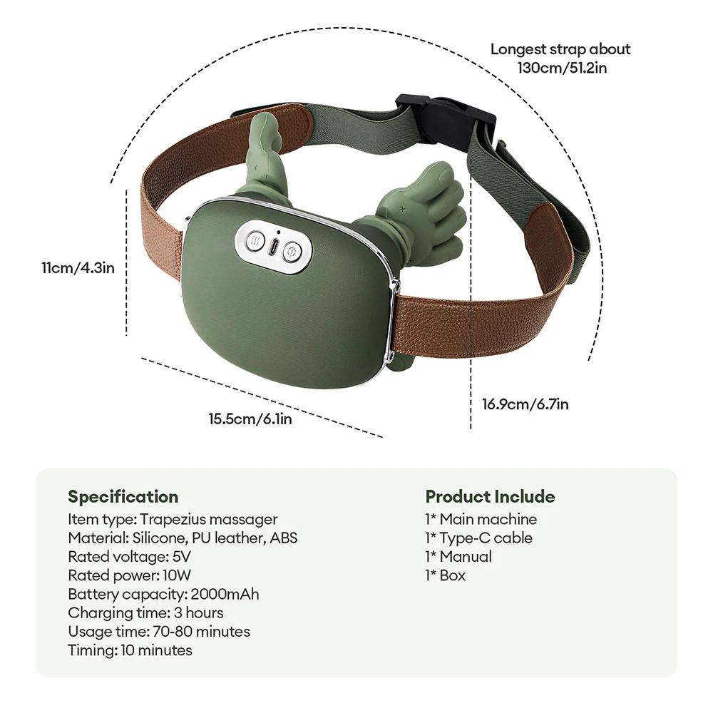 NEW Neck and shoulder massager, simulating human hand green color, wireless electric finger pressure 4D kneading massage