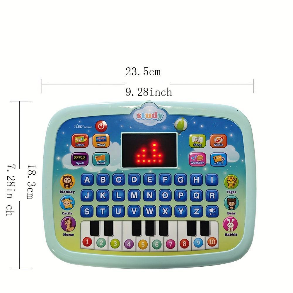 Interactive Learning Board, 1 Count LED Screen Educational Tablet Piano Toy with Letters, Numbers, Words, Music & Math, Educational Electric Toy for Kids