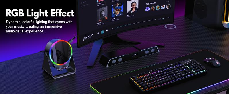 Ships the same day! 6-in-1 wireless sensor Bluetooth speaker with wireless microphone, phone and tablet stand, 8-color RGB wave light, portable karaoke stand. A perfect gift for friends and family. TikTokShopHolidayHaul  set  men