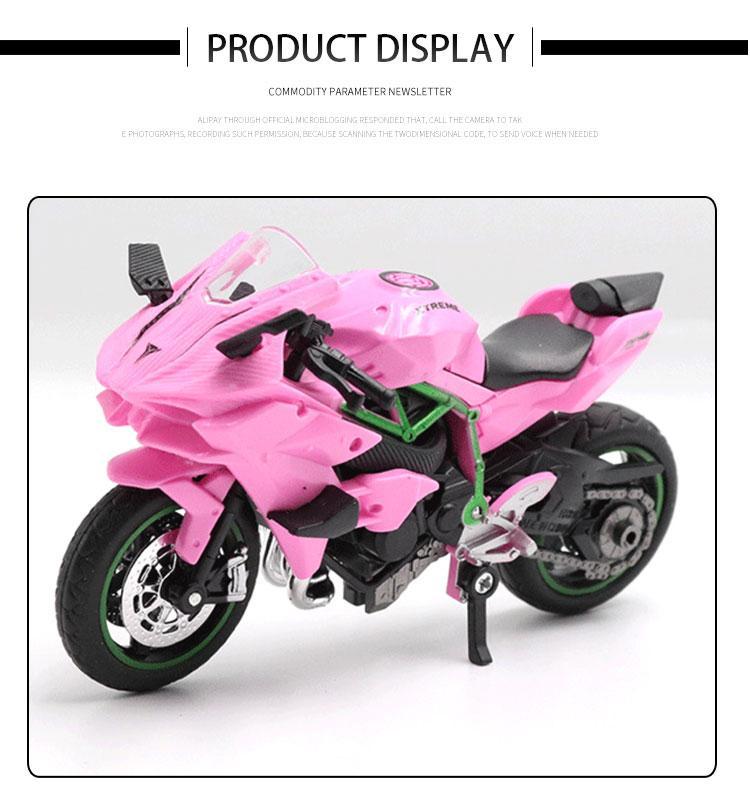 Die Casting Model Alloy Motorcycle Model Children's Toy Pendant Sliding Car Model Boys' Toy with Base
