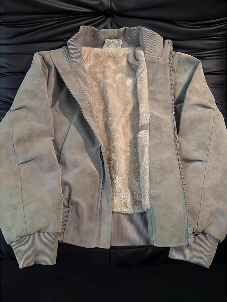 MENINMOTION Official Original Men’s Tie-Dye PU Leather Puffer Jacket – Warm, Cozy Fleece Lined Winter Motorcycle Coat