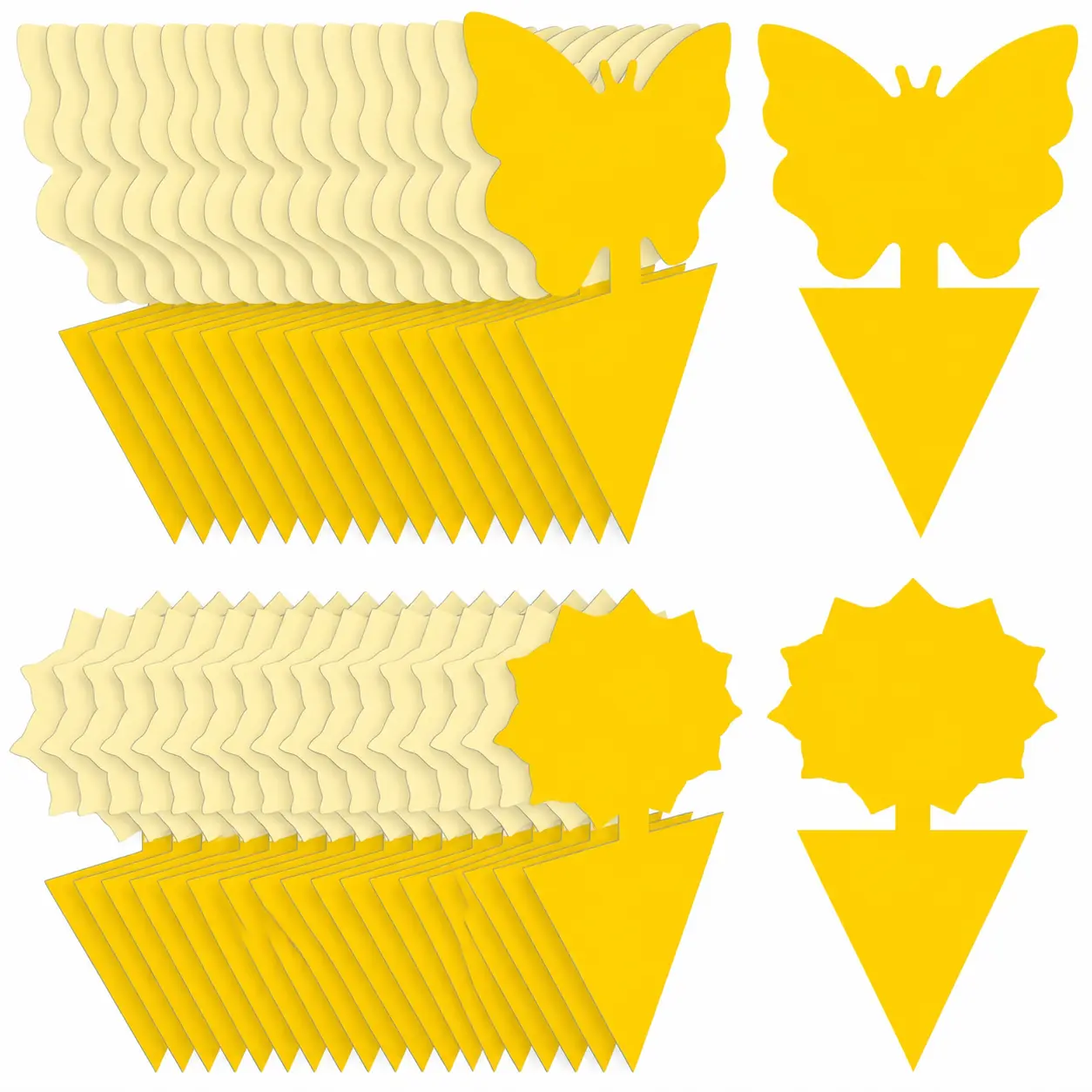 Double-Sided Yellow Sticky Insect Trap Board for Aphids, Whiteflies, and Thrips – Weather-Resistant, Non-Toxic Pest Control Tool for Greenhouses, Gardens, and Indoor Plants – Bulk Pack Available