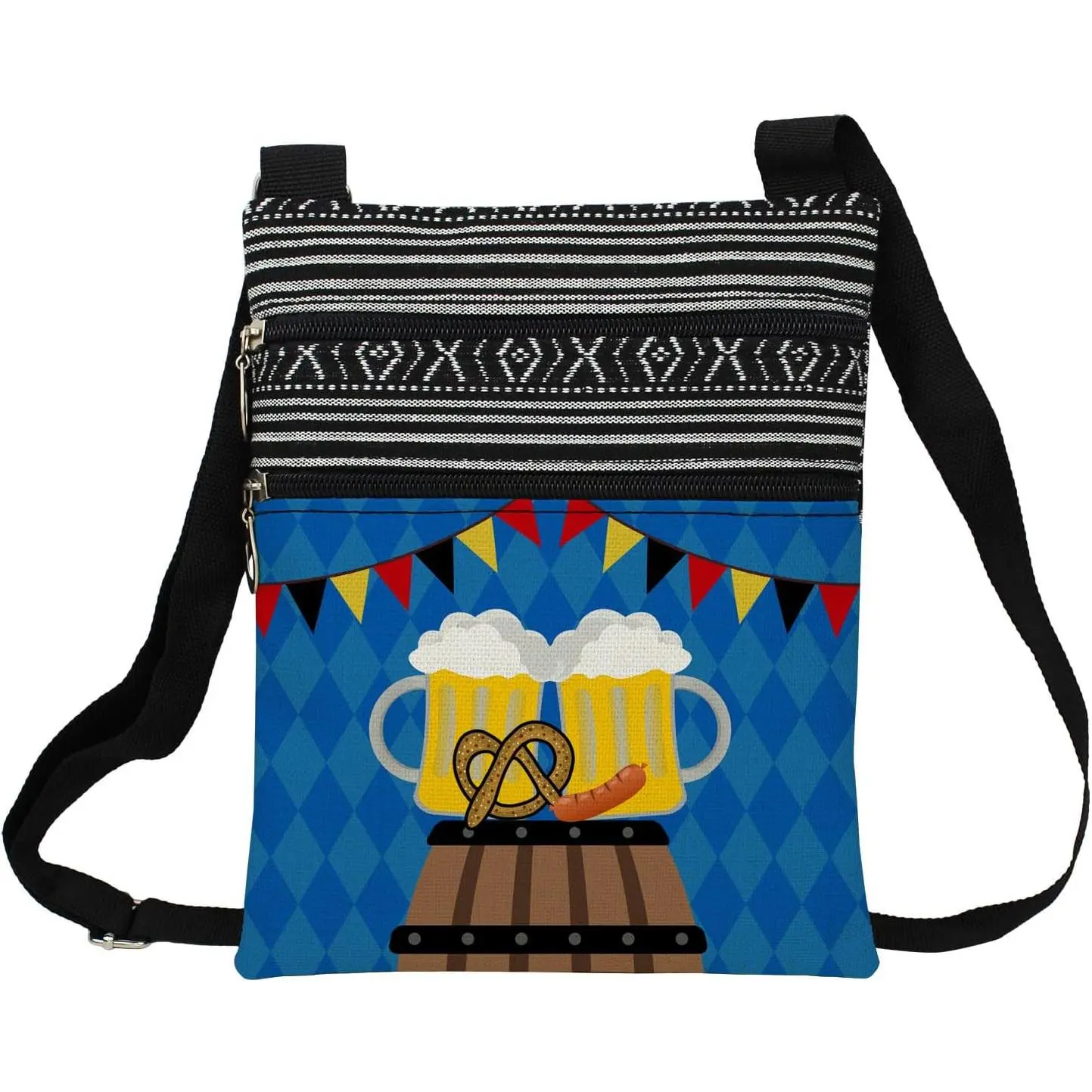 Munich Oktoberfest  Messenger Bag Small Ethnic  Adjustable Strap Crossbody Zipper Pouch Munich Oktoberfest  Phone Organizer Wallet  Handbag for Women