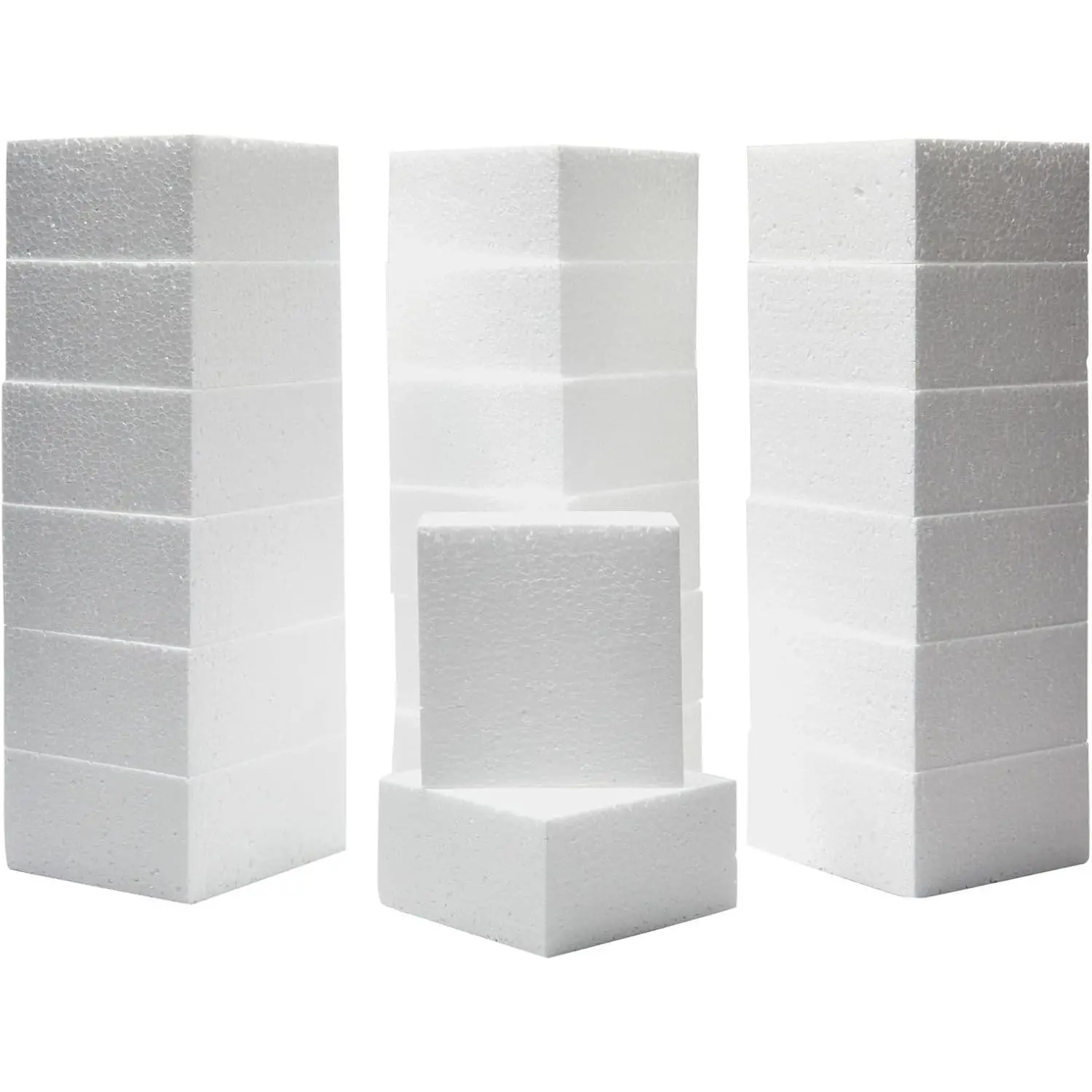 20 Pack Foam Blocks for Crafts, Polystyrene Brick Rectangles for Floral Arrangements, Art Supplies (White, 4 x 4 x 2 in)