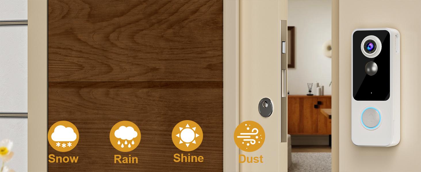 Wireless doorbell camera, 2K full HD full body video, no subscription required, two-way communication, smart home video doorbell with doorbell ringtone, battery powered, motion detection and alarm, compatible with Alexa and Google (2.4G WiFi) Wireless doorbell camera, 2K full HD full body video, no subscription required, two-way communication, smart home video doorbell with doorbell ringtone, battery powered, motion detection and alarm, compatible with Alexa and Google (2.4G WiFi)