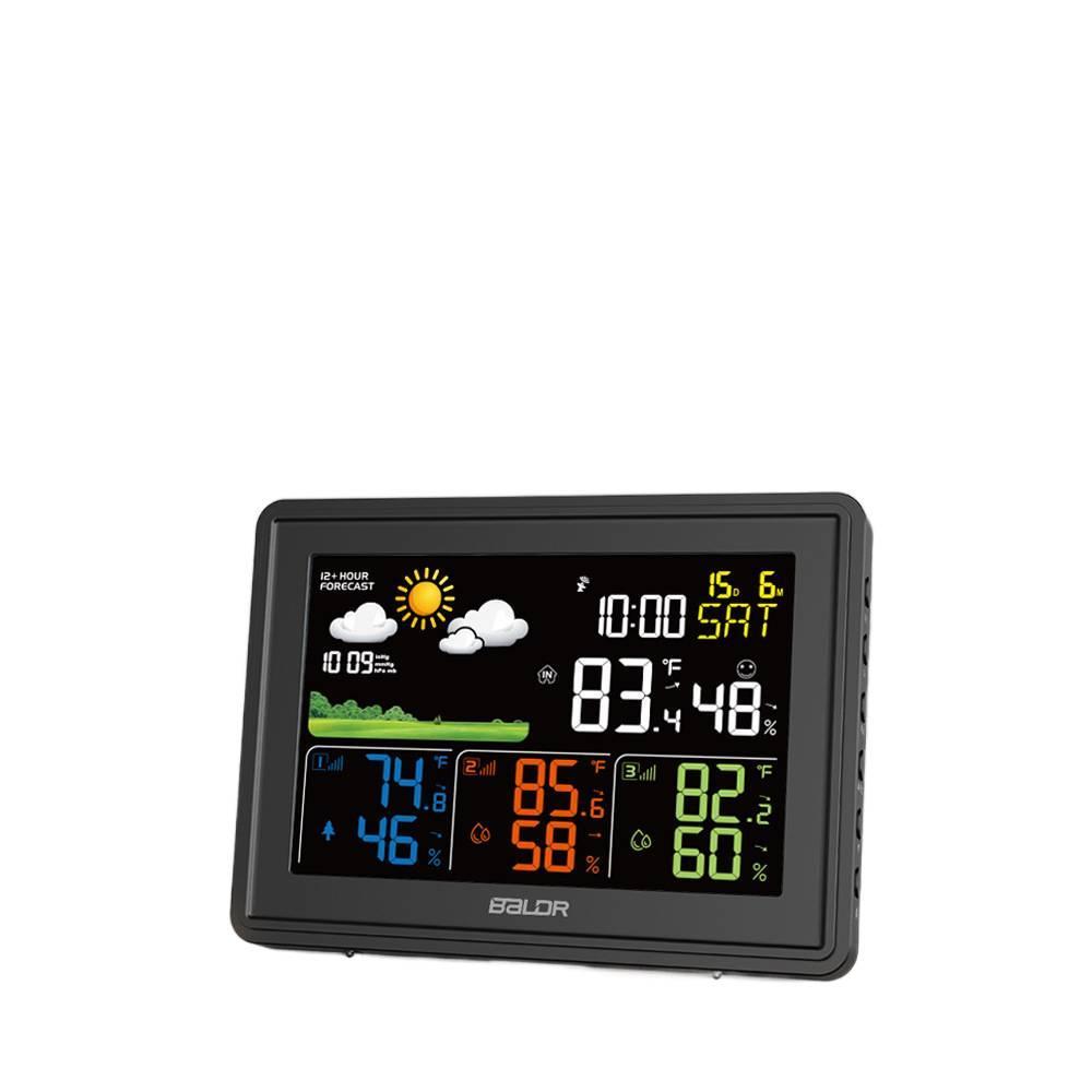 Color screen one-to-three negative display weather station wireless indoor and outdoor digital temperature and humidity meter with weather forecast