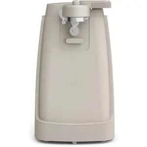 bella Electric Can Opener and Knife Sharpener, Removable Cutting Lever, Cord Storage, Stainless Steel Blade, Oatmilk