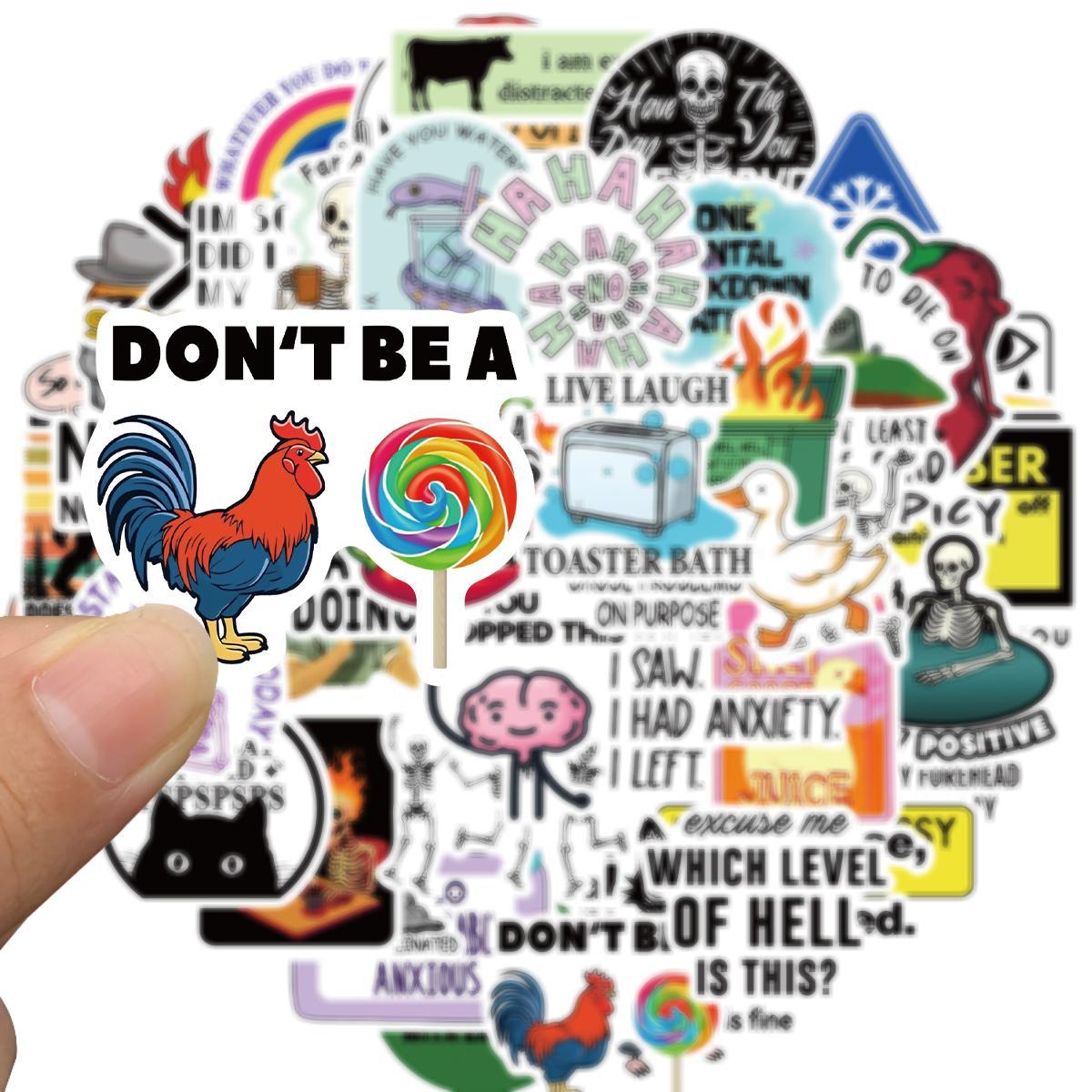 Snarky Sticker, Funny Stickers, 50pcs/set Humorous Sarcasm Sticker, Waterproof Vinyl Sarcastic Quotes Sticker for Water Bottle, Laptop, Kindle, Scrapbook