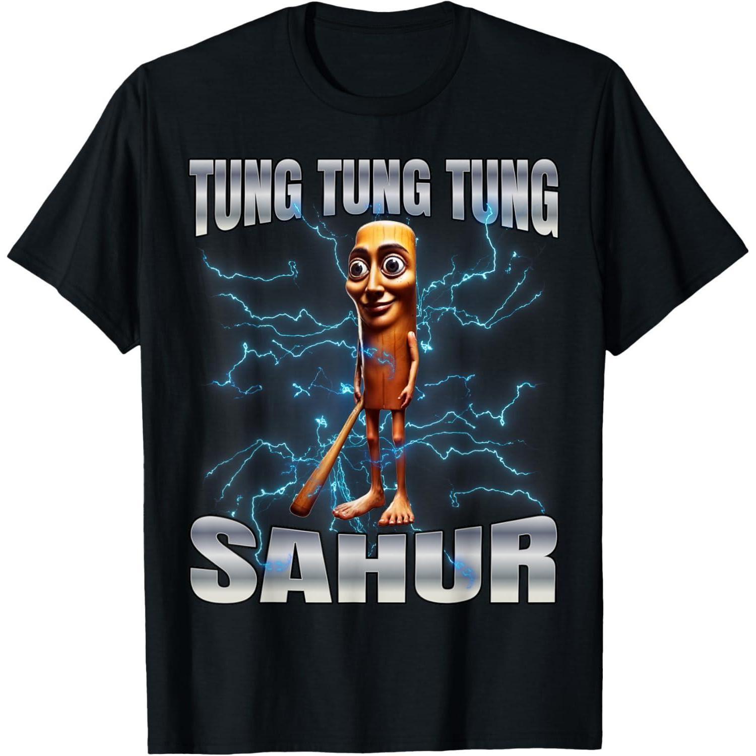 Cotton Unisex Tung Tung Tung Sahur Graphic TShirt for Women Cotton Unisex Tung Tung Tung Sahur Graphic TShirt for Women