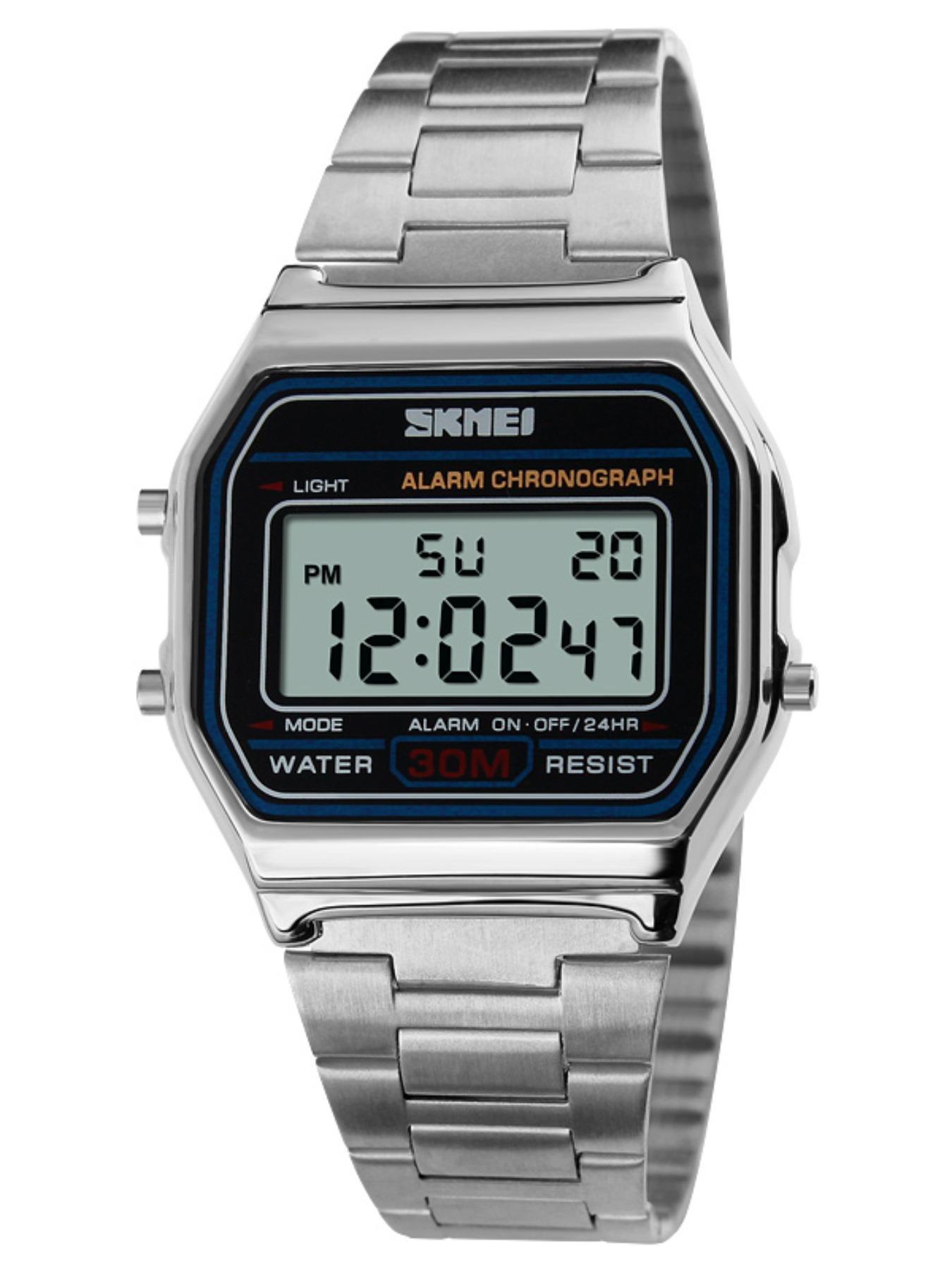 Skmei Square Electronic Watch, Urban Fashion Wristwatch, Modern Waterproof Watch, 30m Waterproof, Luminous Display, Alarm Stopwatch, Full Features, Multiple Colors Available