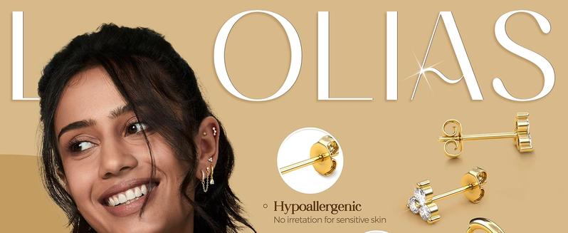 LOLIAS Gold Hoop Stud Earring Stacks for Women - 14K Gold Plated Chain Cartilage Earrings Cute Hypoallergenic Silver Huggie Earrings Sets for Multiple Piercing Jewelry Lightweight 8Pairs