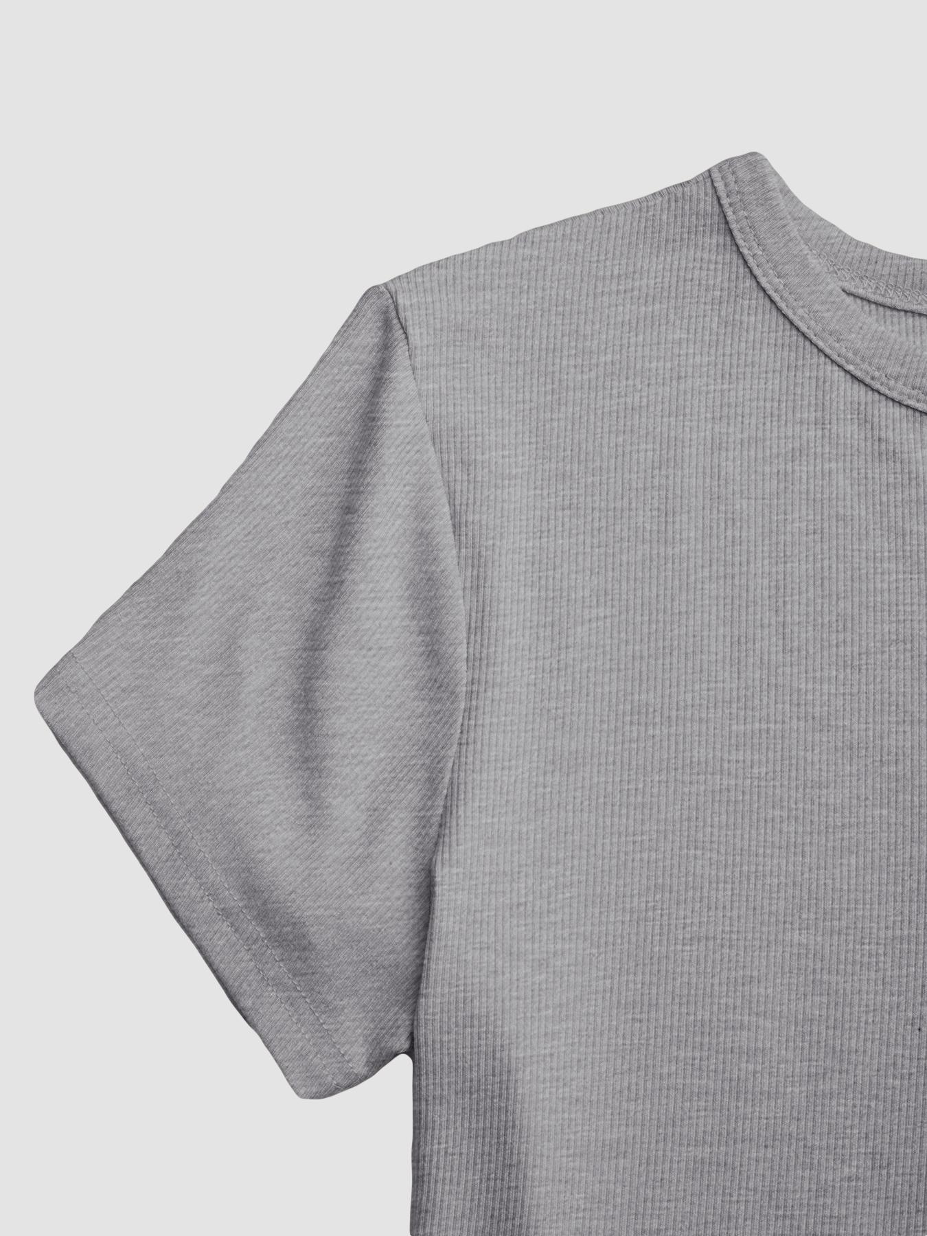 【Plus Size】 Solid Color Button Tee, Casual Short Sleeve Round Neck T-shirt for Daily Wear, Women Plus Clothing for Summer, Casual Fashionable Top, Top