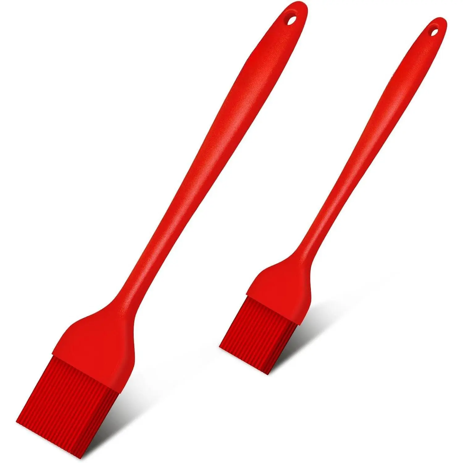 Basting Pastry Brush,2pcs 10+8 inch BBQ Sauce Brush,Red