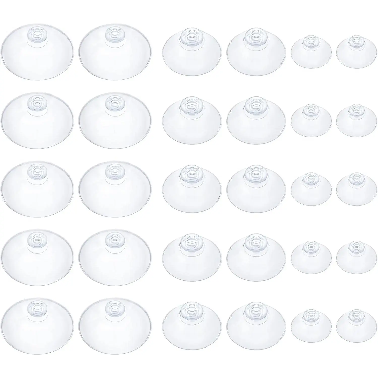 30 Pack Suction Cups for Glass, Small Rubber Suction Cups for Home Kitchen Bathroom Organization Christmas Decoration Window (Assorted Sizes 1.2 & 1.8 & 2.2 Inch)