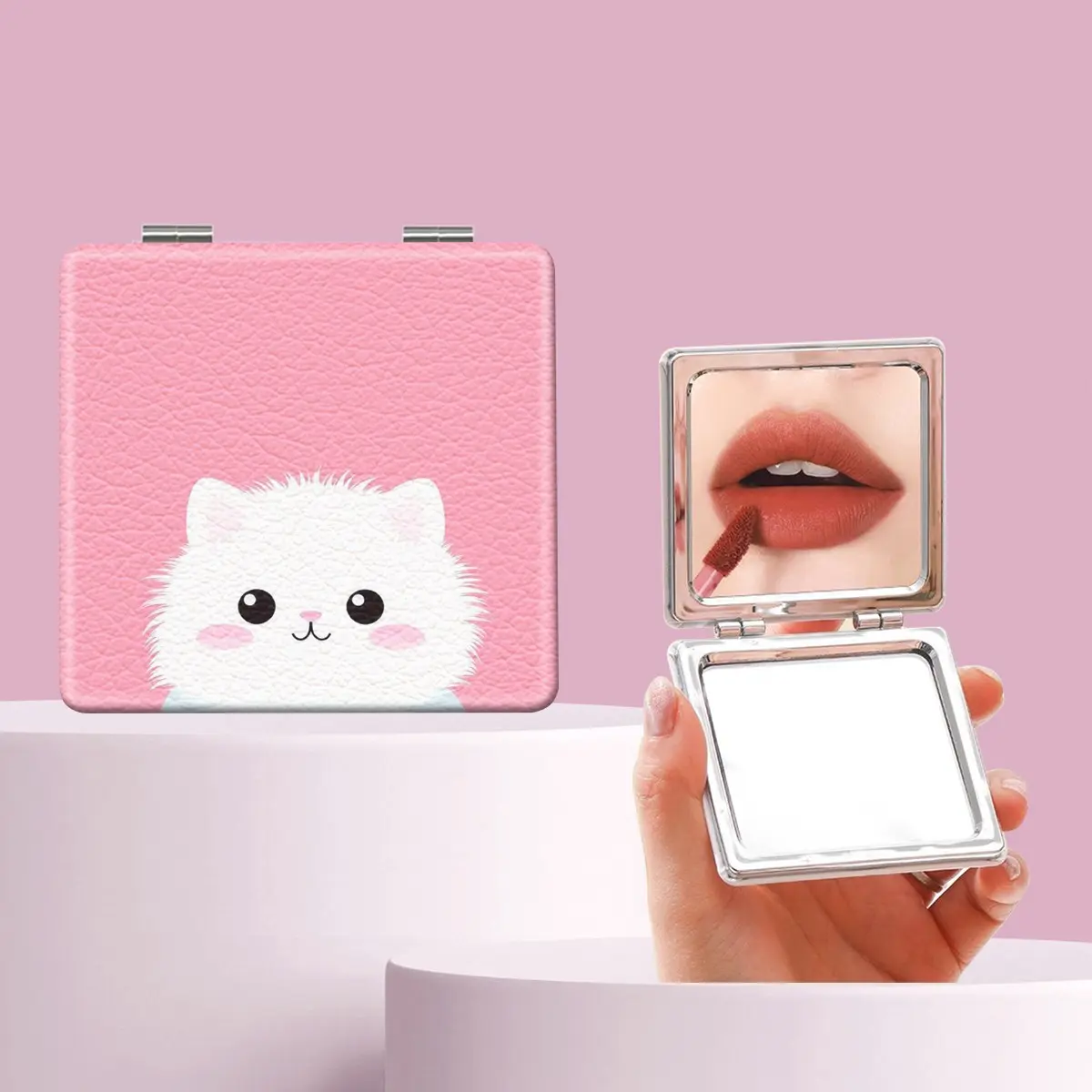 Cute Cat Makeup Mirror, Foldable Mini Handheld Mirror, Perfect for All Occasions, Ideal Gift for Friends and Family