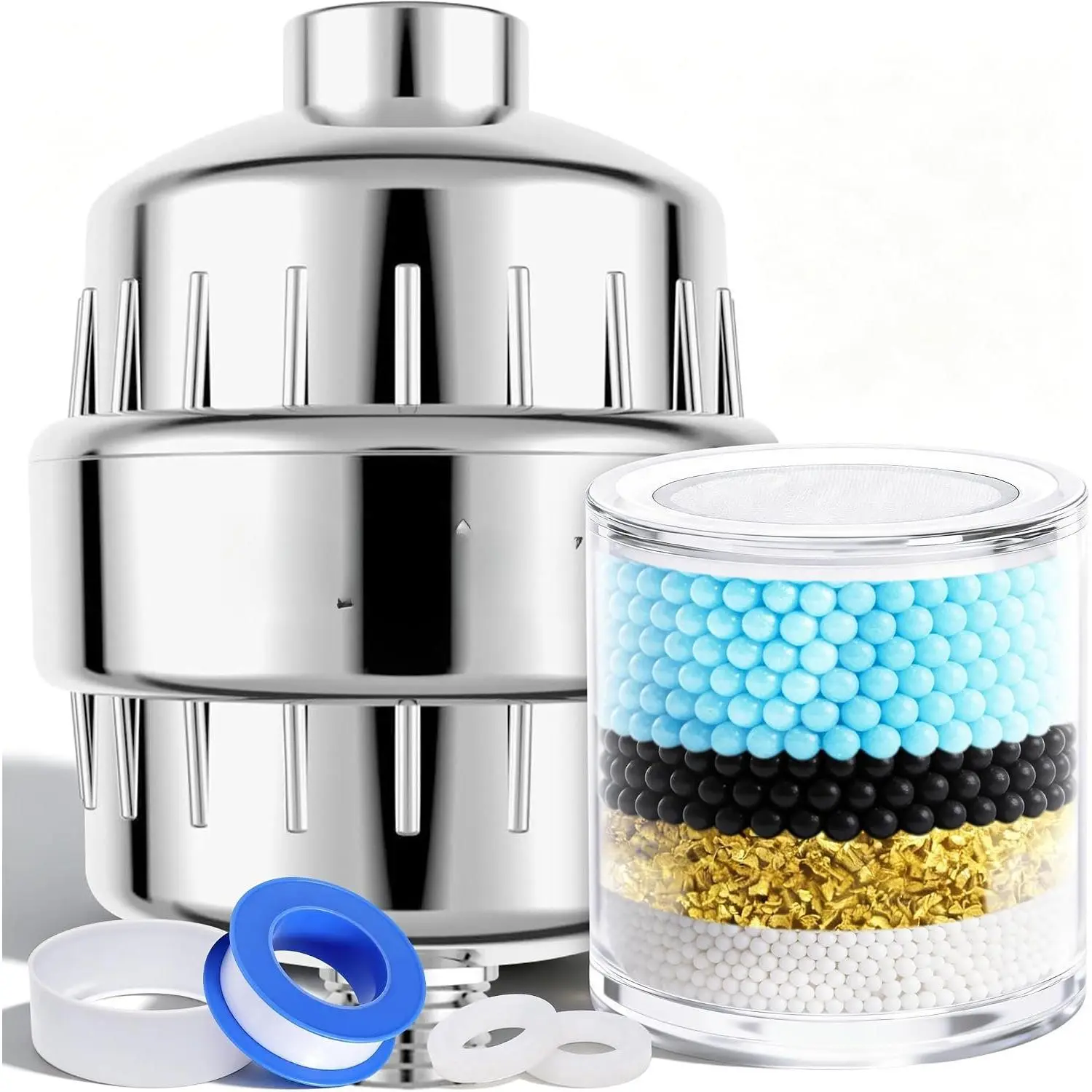 High Output Revitalizing Shower Filter,  Shower Filter for Hard Water Remove Chlorine, and Dramatically Improves The Condition of Your , Hair and Nails,KPF001