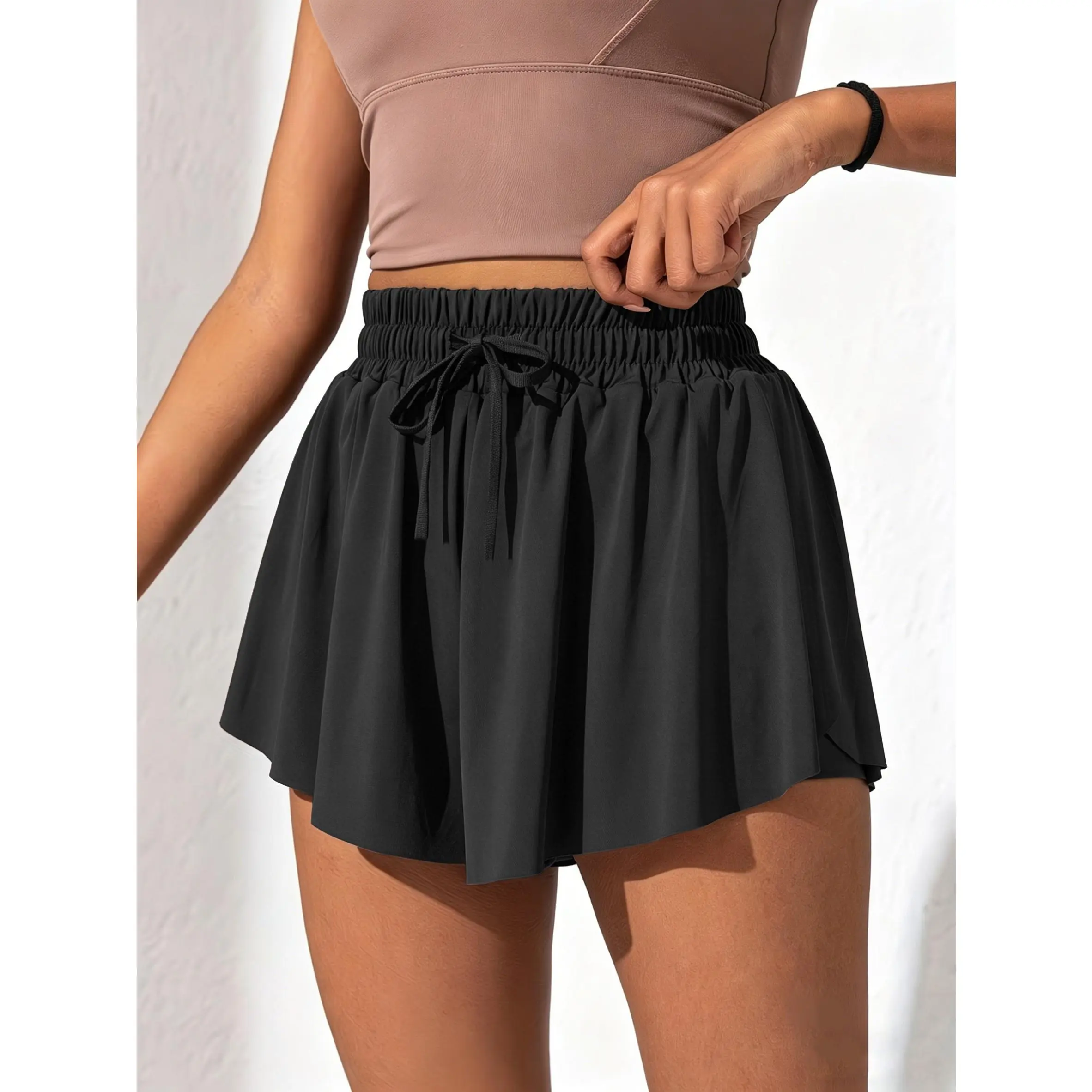 Women's Sporty Chic Y Skort - Breathable, Drawstring-Waist, Anti-See-Through for Outdoor Yoga, Adjustable Skort, Lightweight Athletic Skirts, Stretchy Sports Skort, Sporty Breathable Skorts