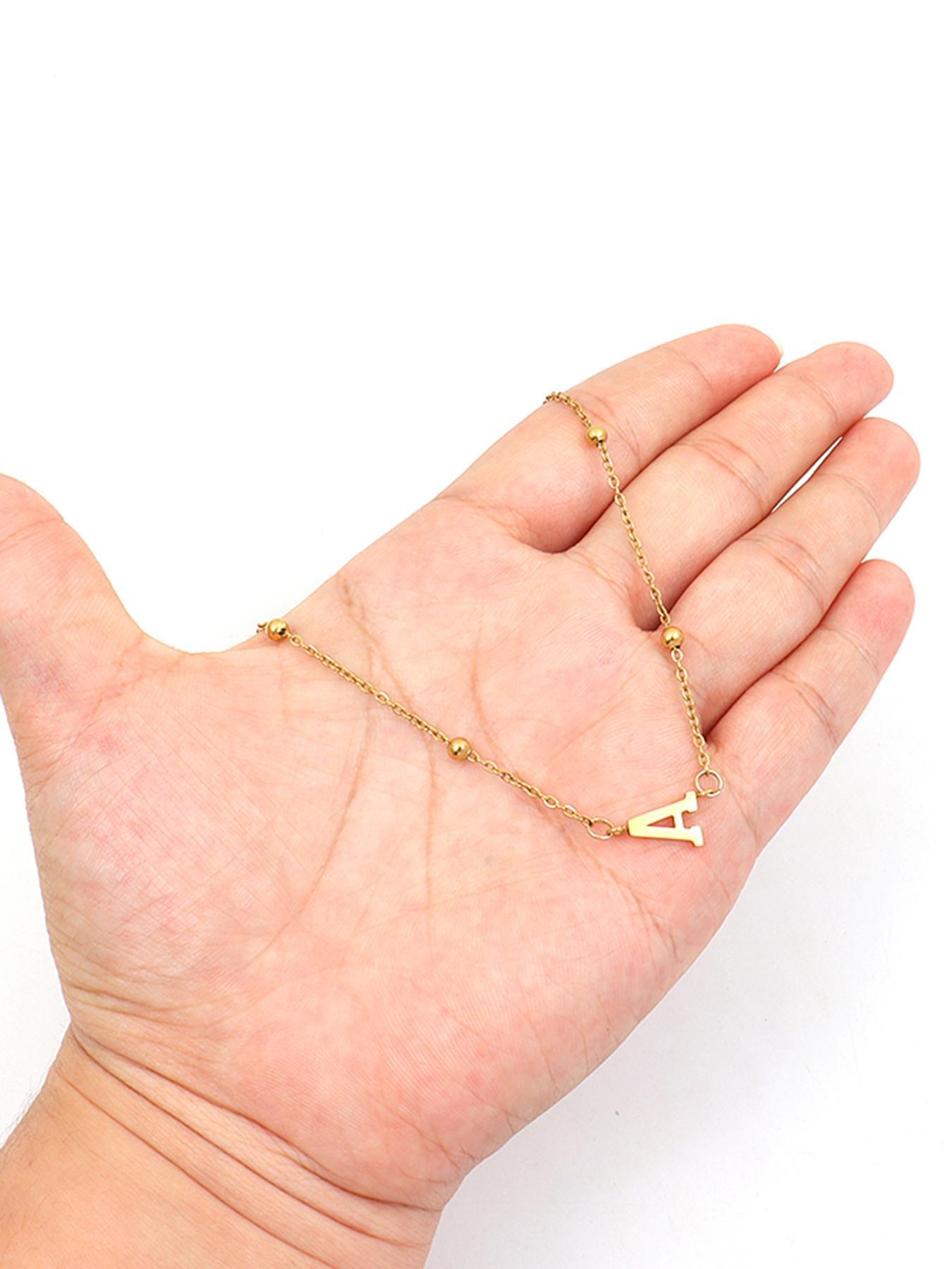 Fashion Letter Detail Charms Necklace, Minimalist Chain Necklace, Daily Wear Necklace, Personalized Initial Necklace for Women, Gifts for Her, Stainless Steel Initial Jewellery for Women, Jewelry Gifts, Fashionable Jewelry Accessories
